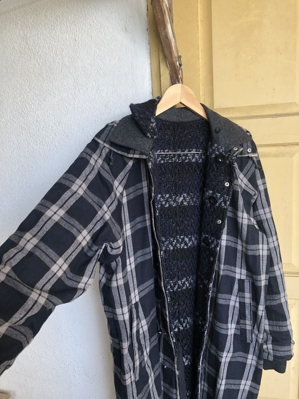 Sacai Rare❗️Sacai Chitose Abe's Reversible Knit Wool Coat Size US S / EU 44-46 / 1 - 6 Thumbnail