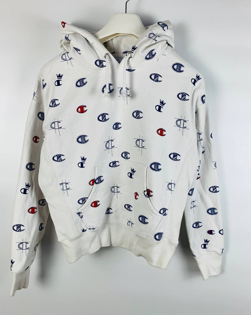 Champion Champion hoodie monogram white S Grailed