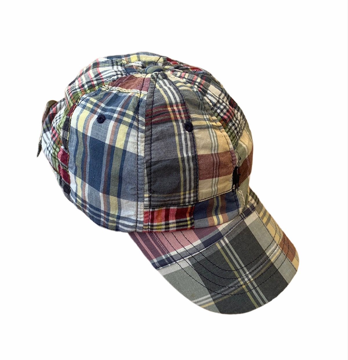 RRL Ralph Lauren × Vintage RARE ‼️ Vintage Polo Ralph Lauren Patchwork Plaid Hat Cap Size ONE SIZE - 2 Thumbnail