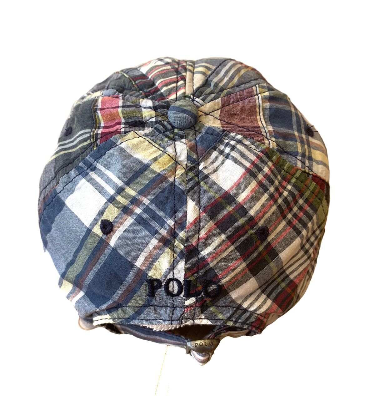 RRL Ralph Lauren × Vintage RARE ‼️ Vintage Polo Ralph Lauren Patchwork Plaid Hat Cap Size ONE SIZE - 4 Thumbnail