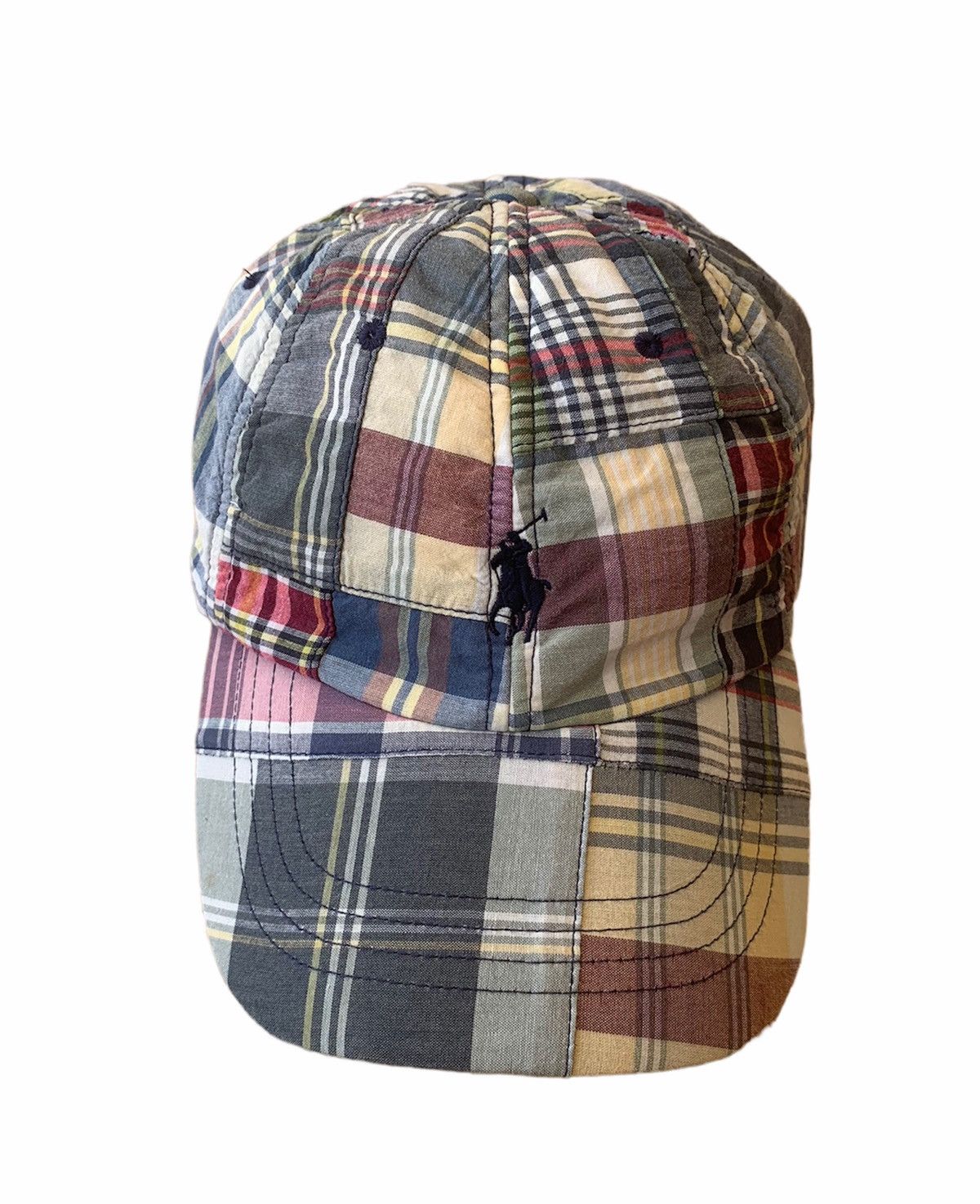 RRL Ralph Lauren × Vintage RARE ‼️ Vintage Polo Ralph Lauren Patchwork Plaid Hat Cap Size ONE SIZE - 1 Thumbnail