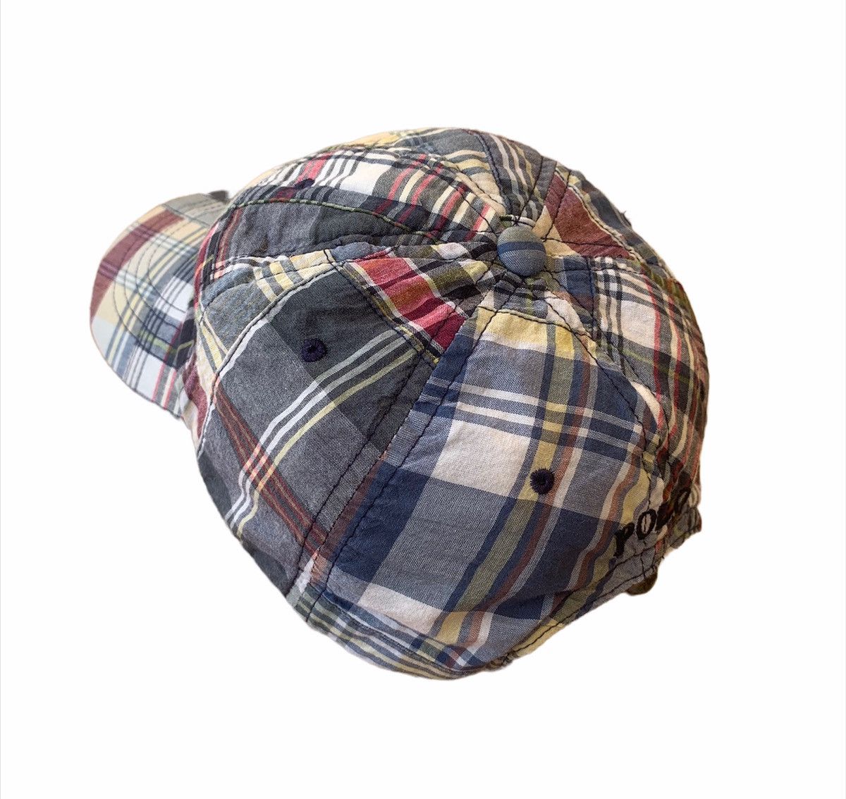 RRL Ralph Lauren × Vintage RARE ‼️ Vintage Polo Ralph Lauren Patchwork Plaid Hat Cap Size ONE SIZE - 3 Thumbnail