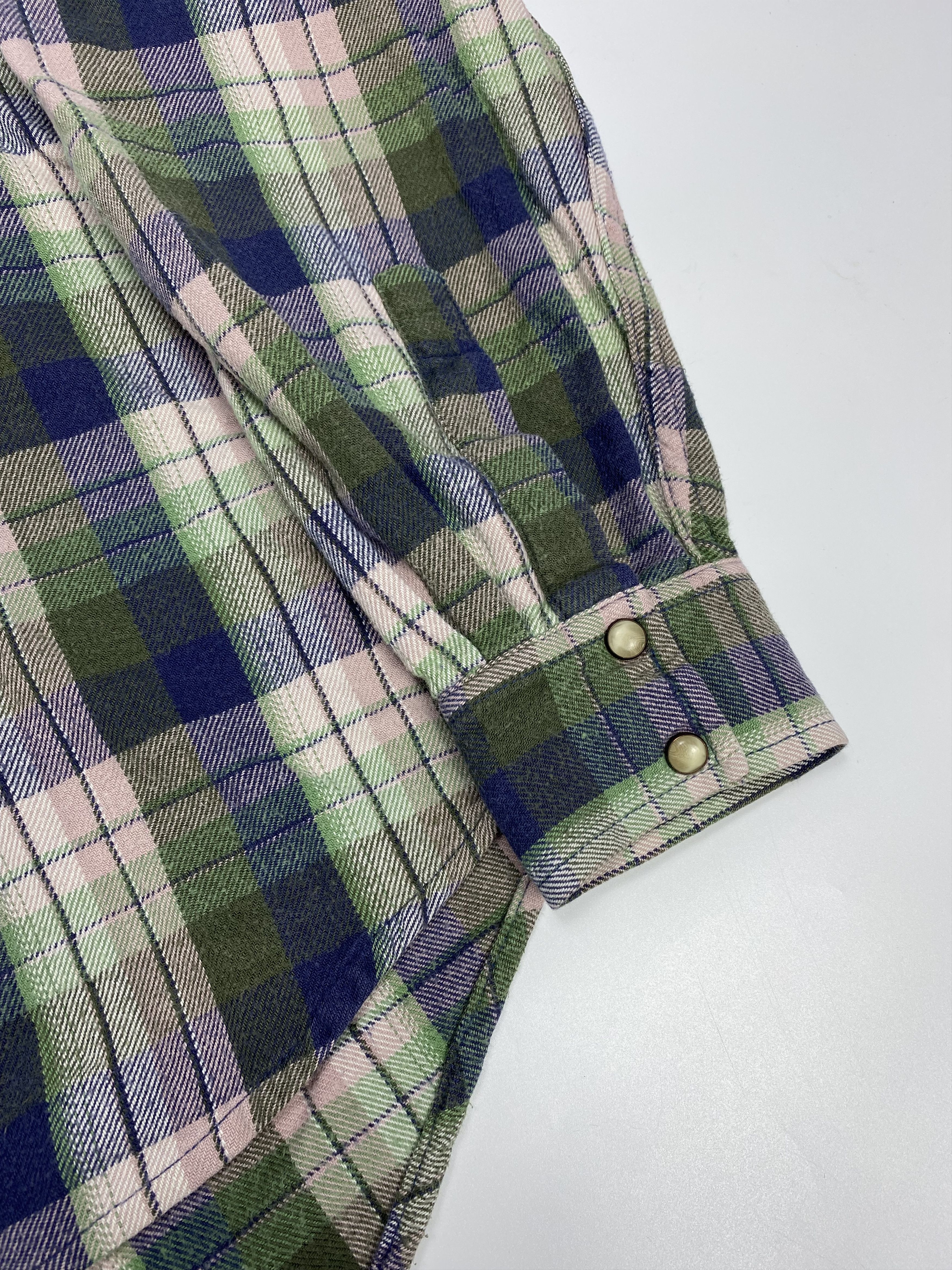 Lee × Vintage Lee Riders 90s Vintage Flannel Twin Pocket Snap Shirt Size US M / EU 48-50 / 2 - 6 Thumbnail