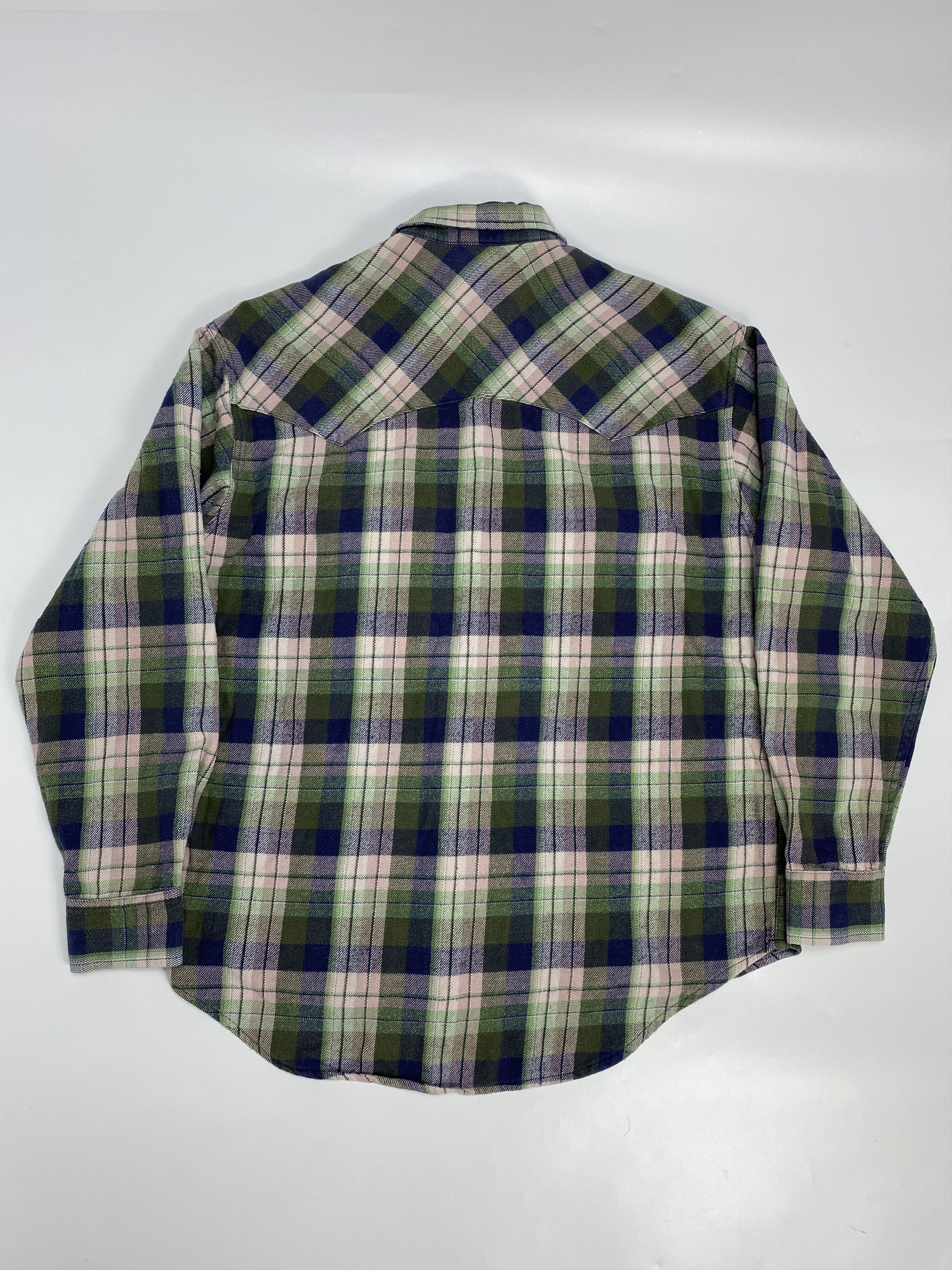 Lee × Vintage Lee Riders 90s Vintage Flannel Twin Pocket Snap Shirt Size US M / EU 48-50 / 2 - 2 Thumbnail