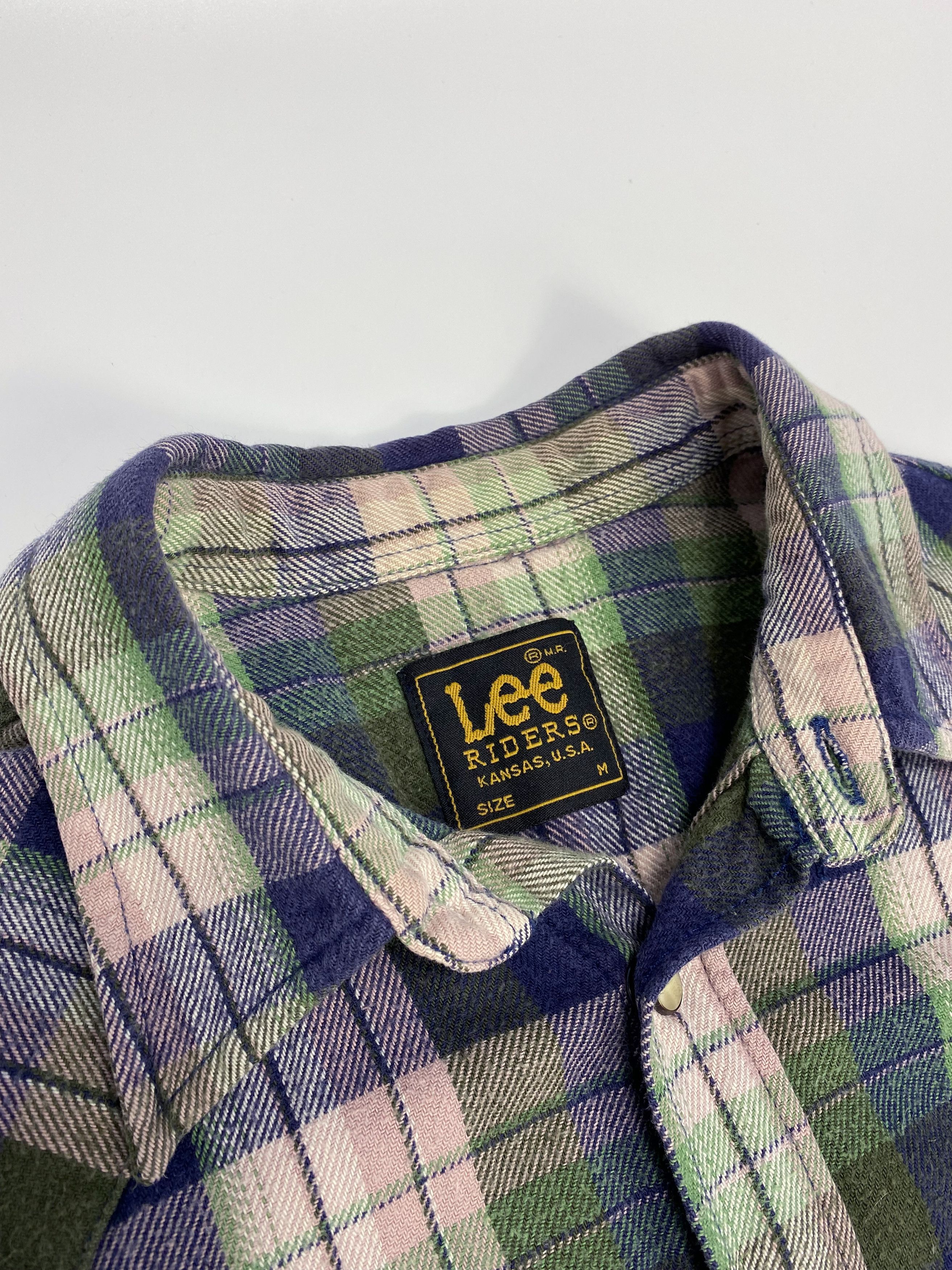Lee × Vintage Lee Riders 90s Vintage Flannel Twin Pocket Snap Shirt Size US M / EU 48-50 / 2 - 5 Thumbnail