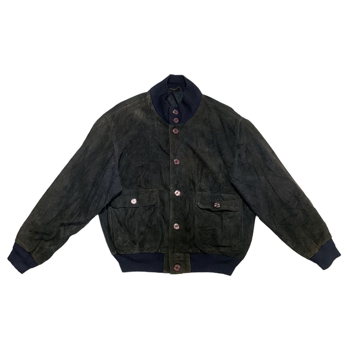 Japanese Brand Vintage Japanese Brand Suede Leather Bomber Jacket Size US L / EU 52-54 / 3 - 1 Thumbnail