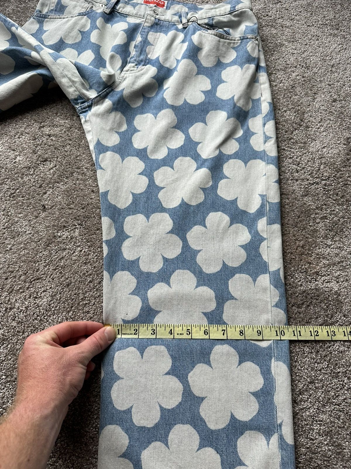 Kenzo FW22 Kenzo baggy fit floral blue white denim jeans 32 Nigo Size US 32 / EU 48 - 11 Thumbnail