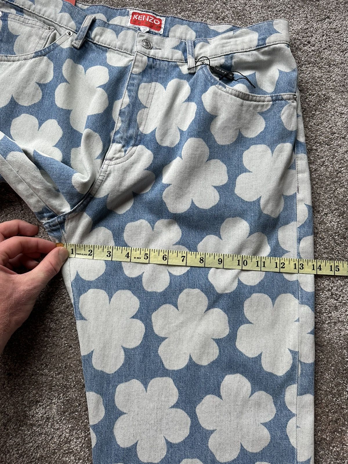 Kenzo FW22 Kenzo baggy fit floral blue white denim jeans 32 Nigo Size US 32 / EU 48 - 10 Thumbnail
