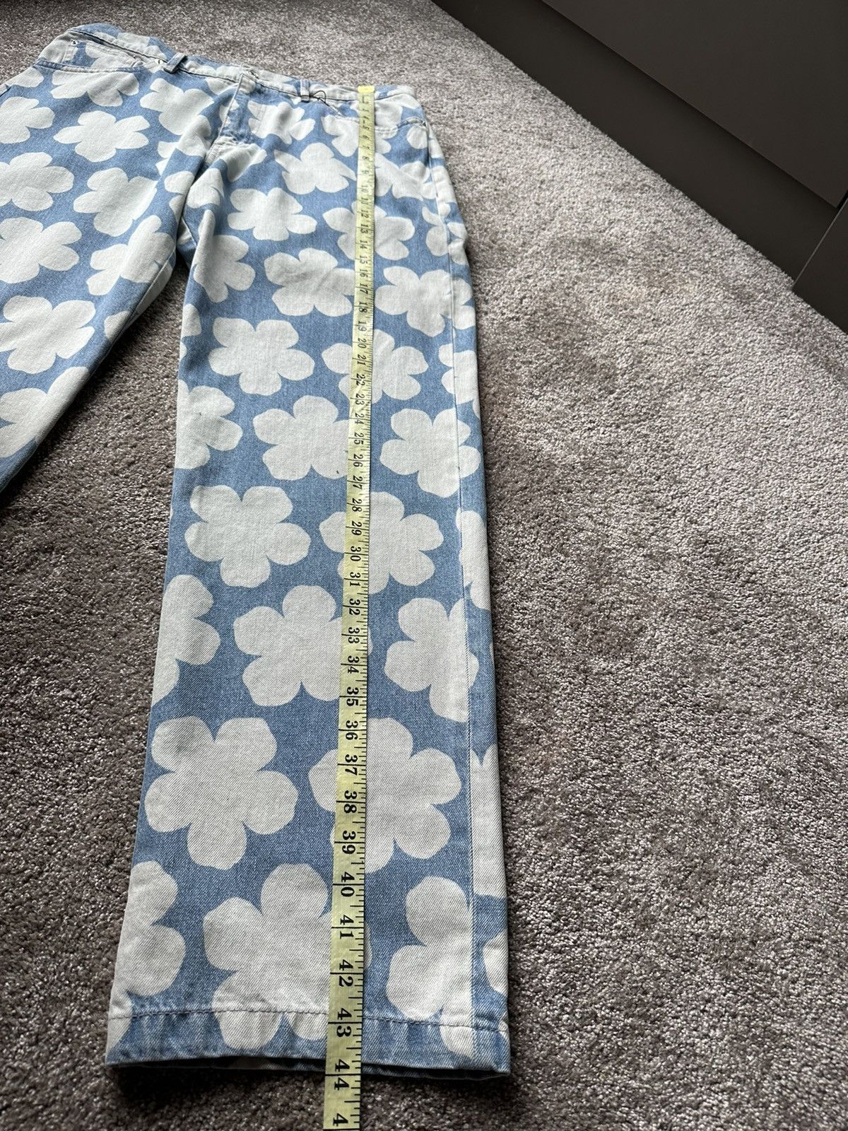 Kenzo FW22 Kenzo baggy fit floral blue white denim jeans 32 Nigo Size US 32 / EU 48 - 8 Thumbnail