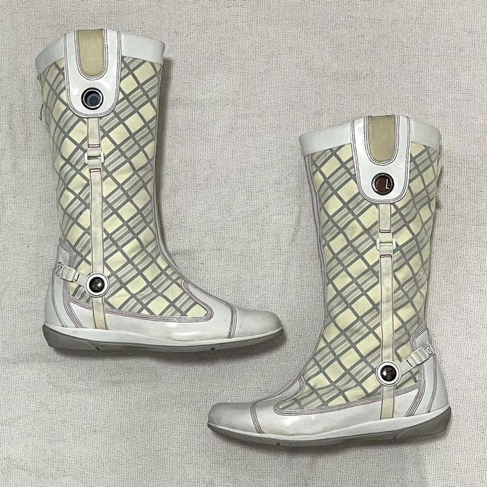 Timberland Rare TIMBERLAND Vintage White Leather Racer Boxing Boots 8