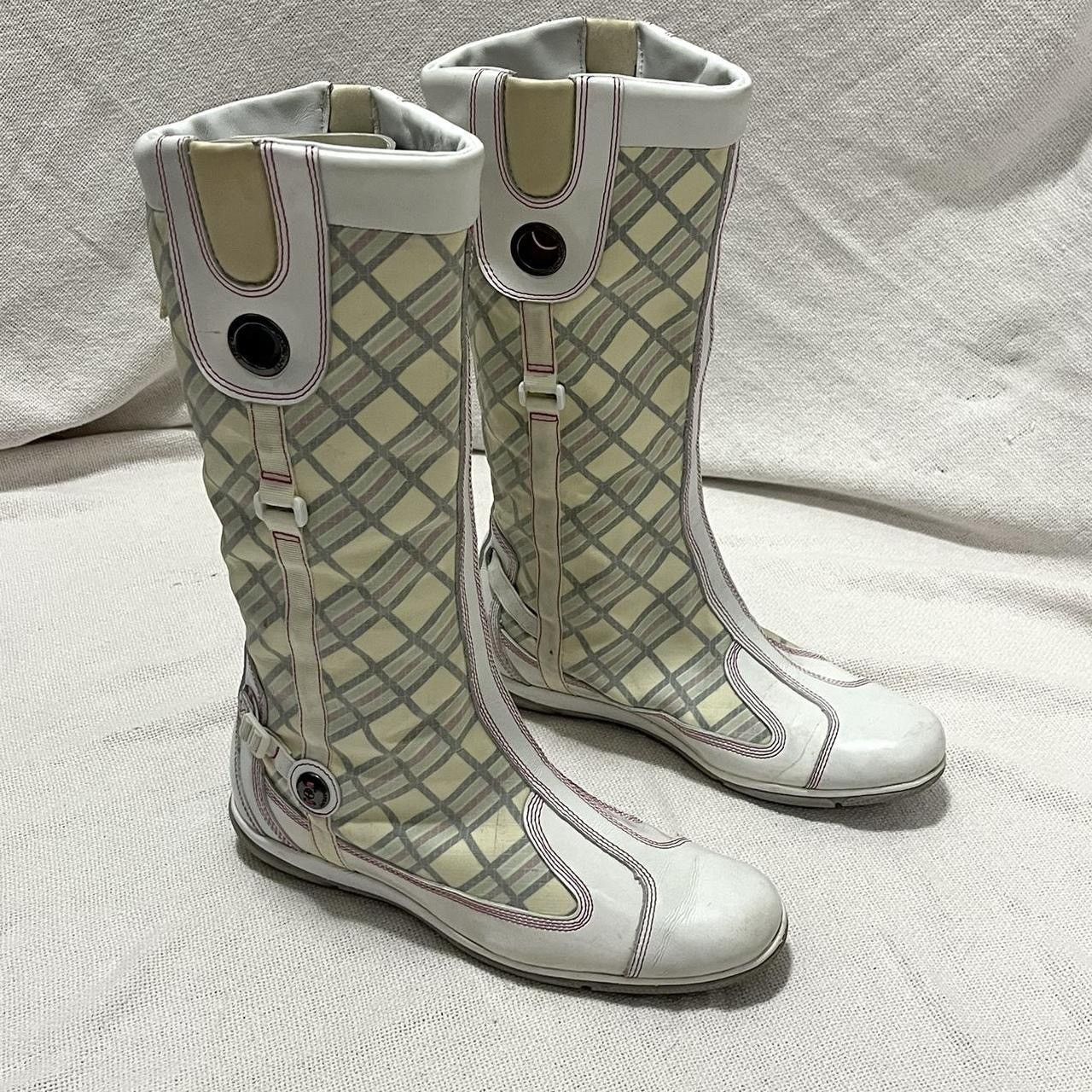 Timberland Rare TIMBERLAND Vintage White Leather Racer Boxing Boots 8