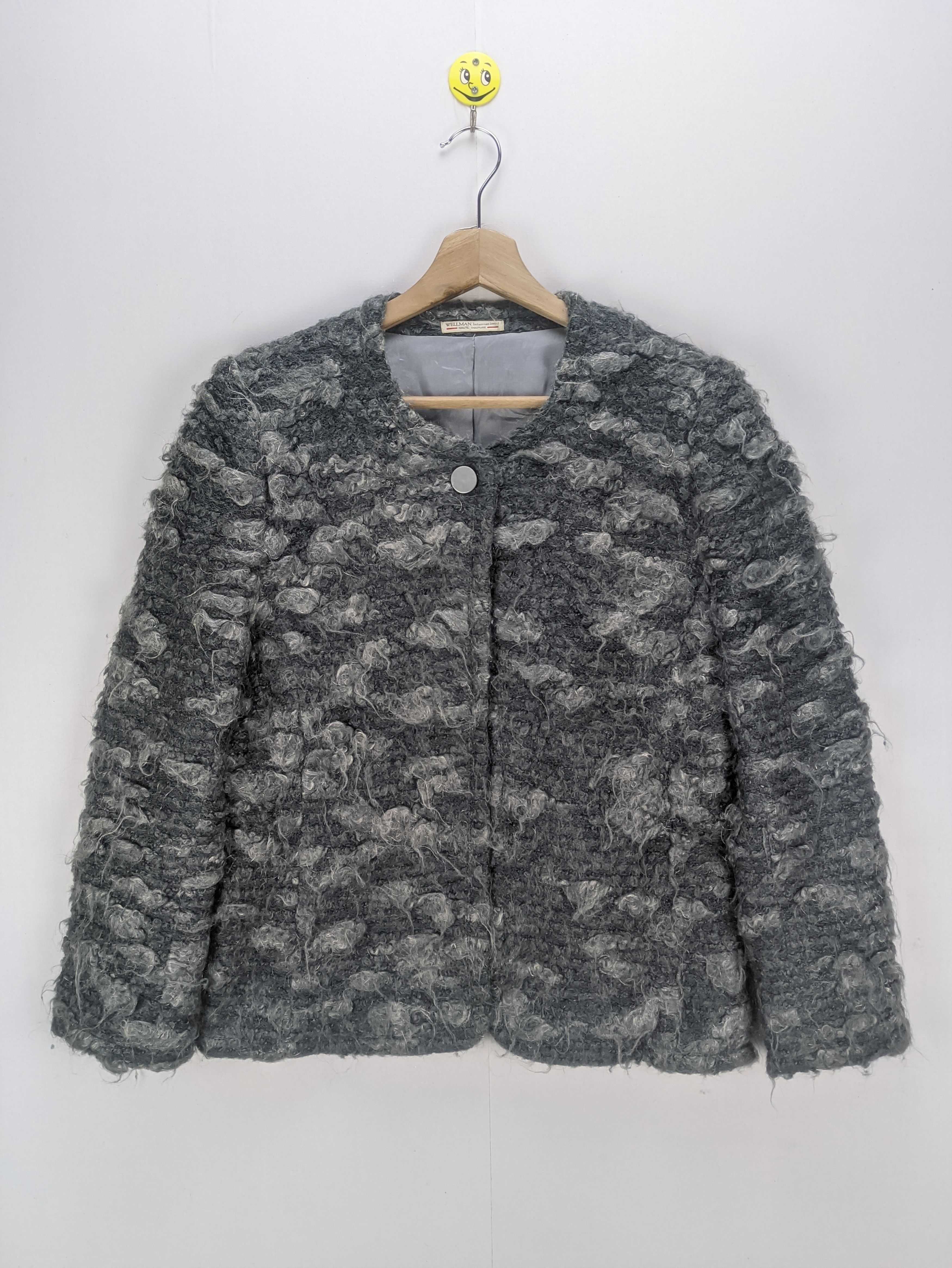 image of Stealscropped Cardigan Jacket By Emiko Yamaguchi in Grey, Women's (Size Medium)