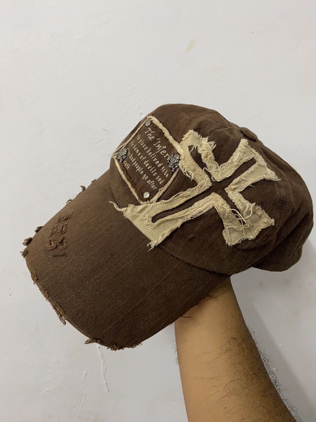Vintage VTG ✝️ Distress The Inferno Cross Hat Size ONE SIZE - 2 Thumbnail
