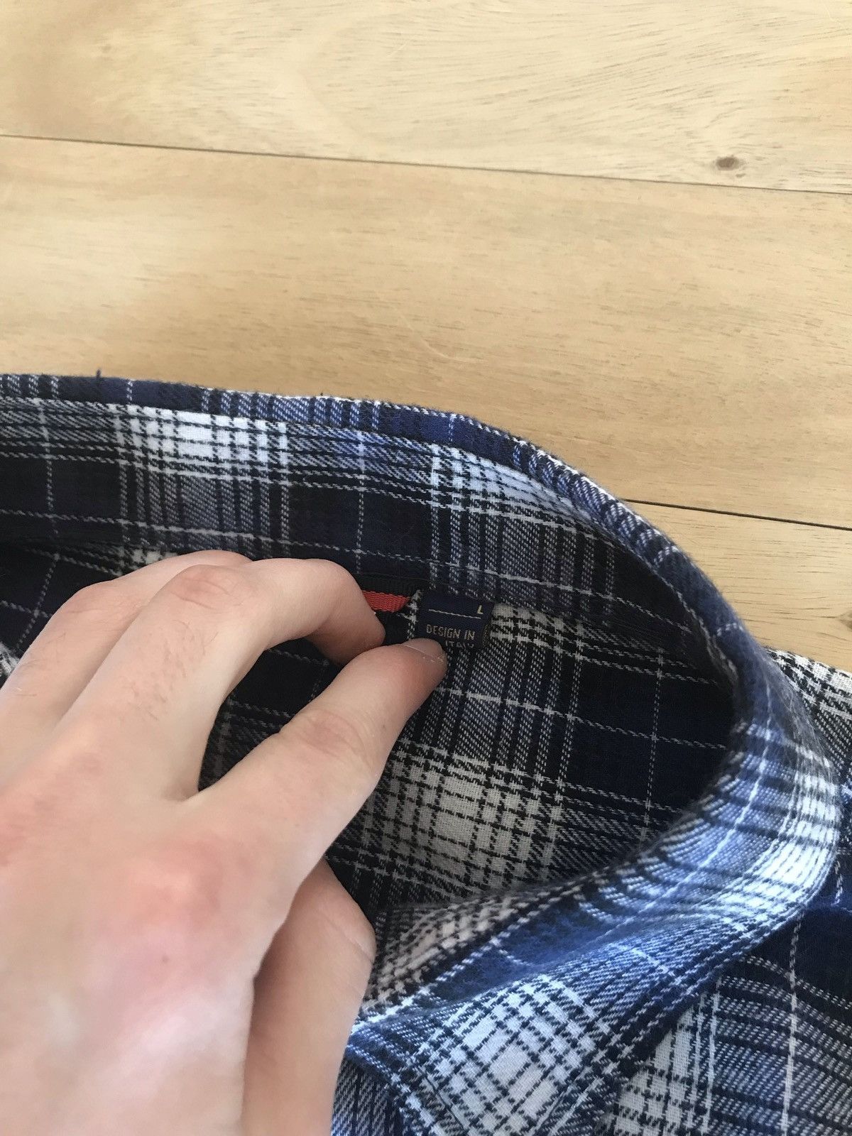 Vintage Vintage Blue and White Flannel Large Size US L / EU 52-54 / 3 - 3 Thumbnail