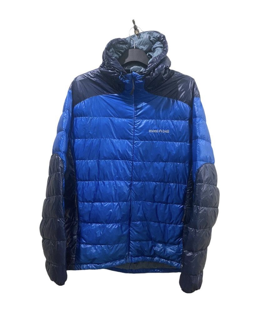 image of Montbell 2 Tone Light Puffer Jacket in Blue, Men's (Size Medium)