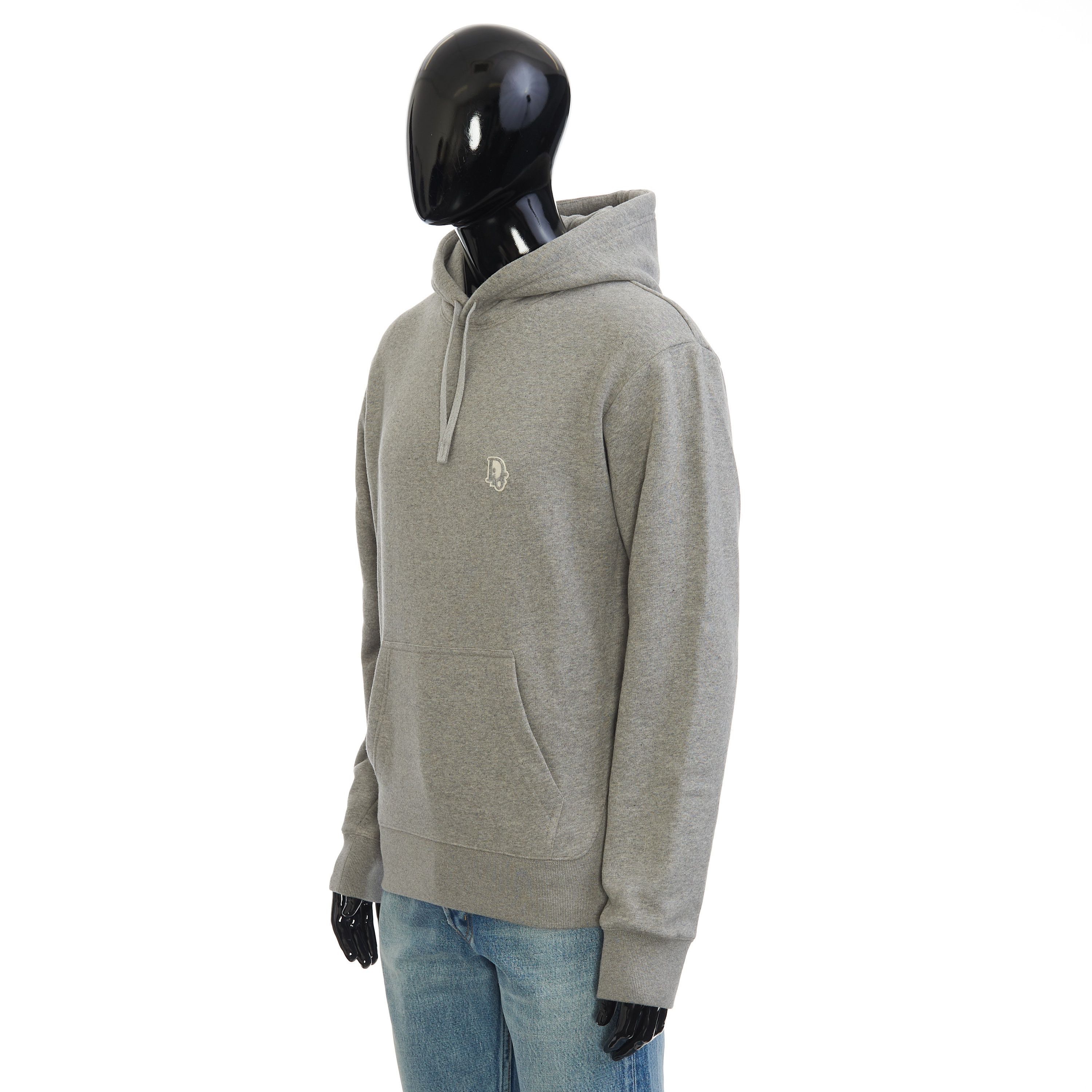 Dior Hooded Sweatshirt In Gray Soft Fleece Oblique Embroidery Size US XXL / EU 58 / 5 - 4 Thumbnail
