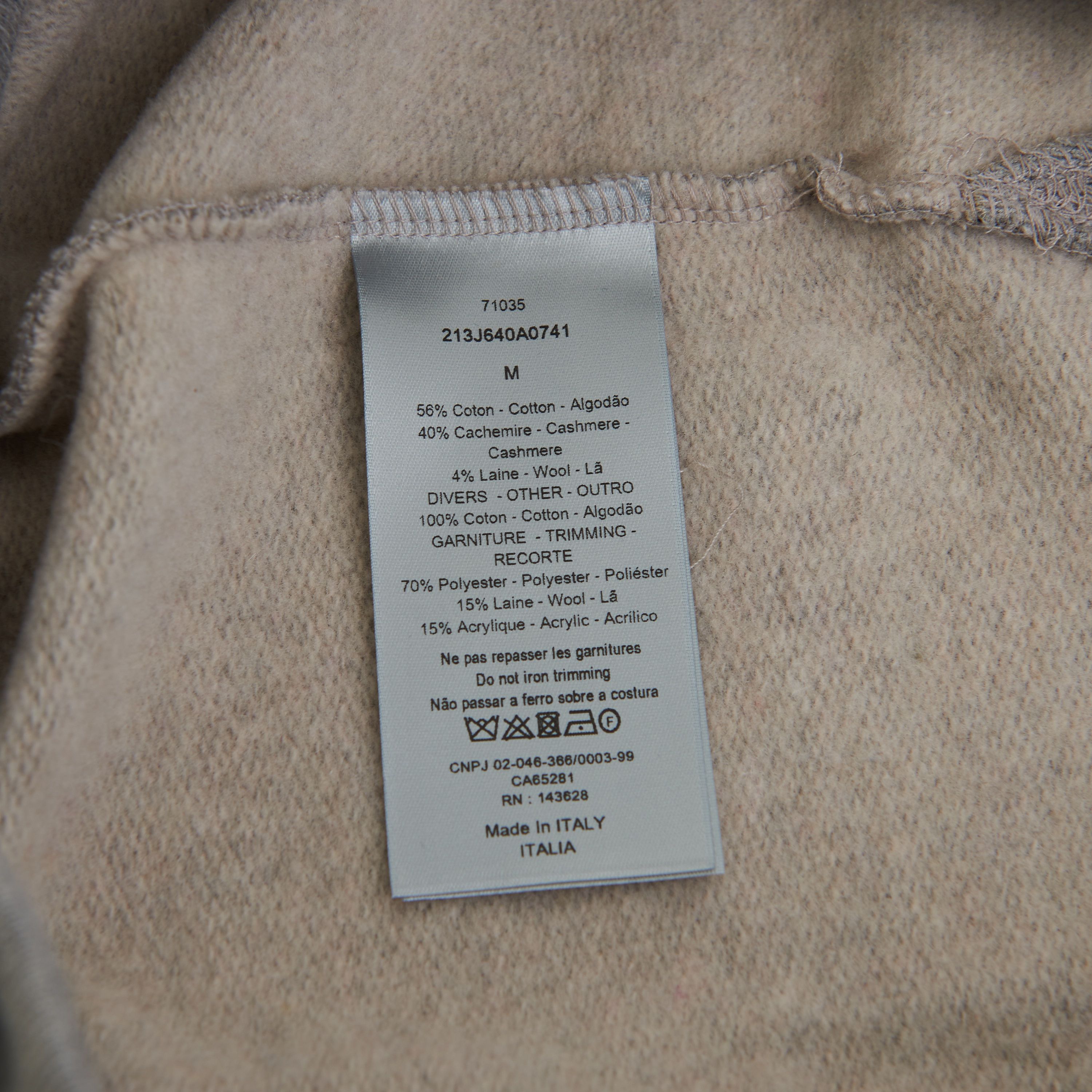 Dior Hooded Sweatshirt In Gray Soft Fleece Oblique Embroidery Size US XXL / EU 58 / 5 - 16 Thumbnail