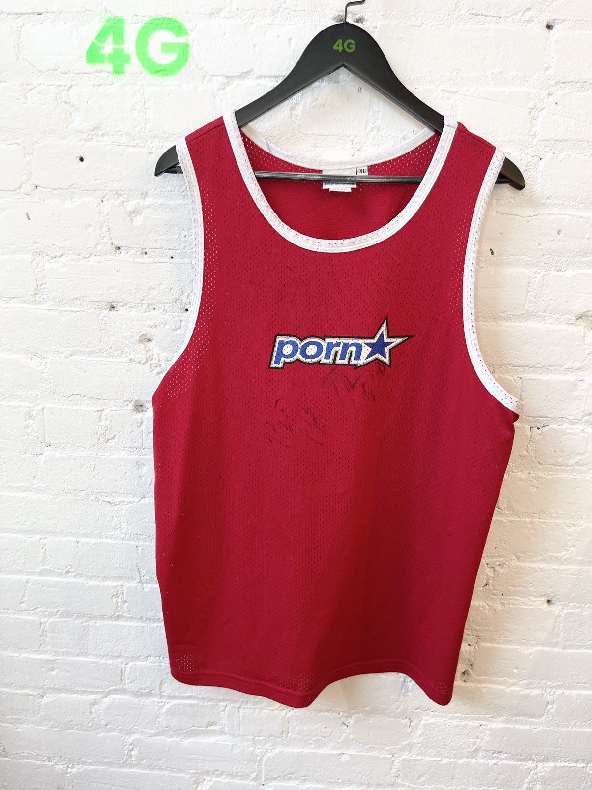 image of Vintage 90's Pornstar Brand Porn Jersey 69 !! in Red, Men's (Size XL)