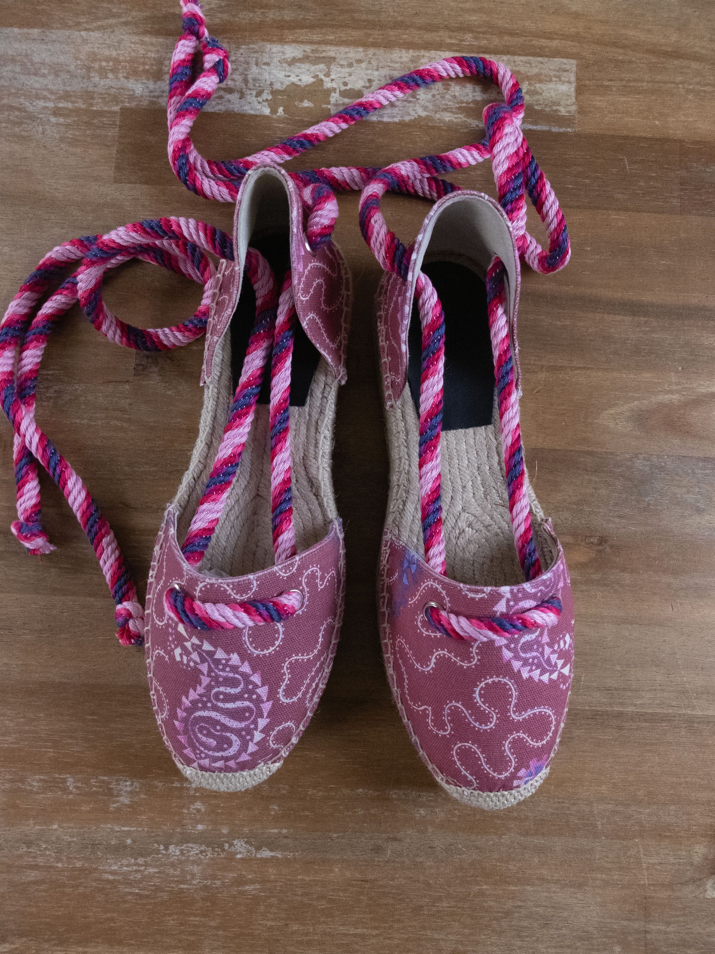 Isabel Marant ISABEL MARANT pink boho paisley print cotton espadrilles 41 Size US 11 / IT 41 - 2 Thumbnail