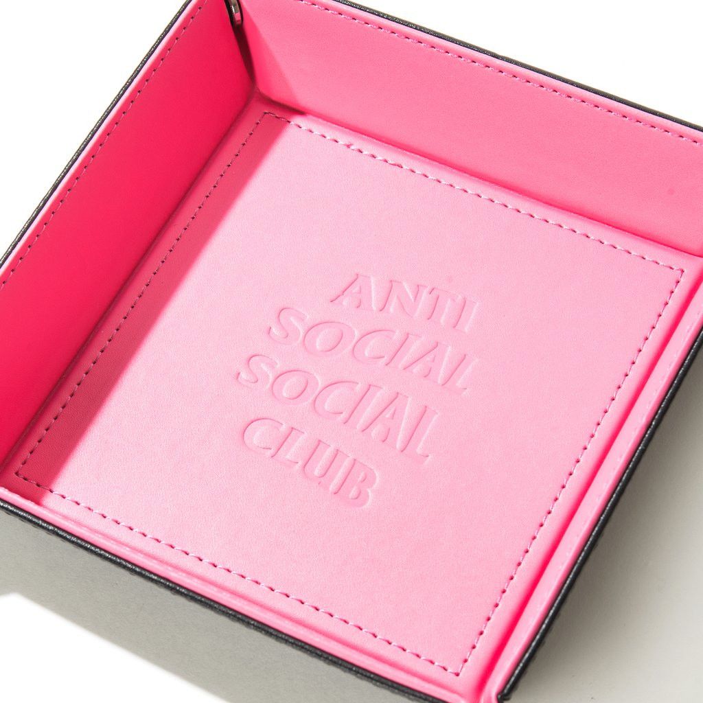 Anti Social Social Club DS ASSC embossed Logo Scratched Black/ Pink Valet Tray FTP Size ONE SIZE - 3 Thumbnail