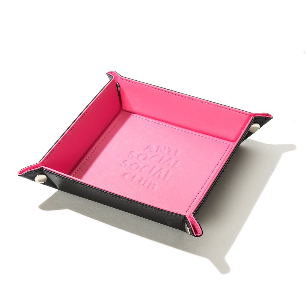 Anti Social Social Club DS ASSC embossed Logo Scratched Black/ Pink Valet Tray FTP Size ONE SIZE - 1 Thumbnail