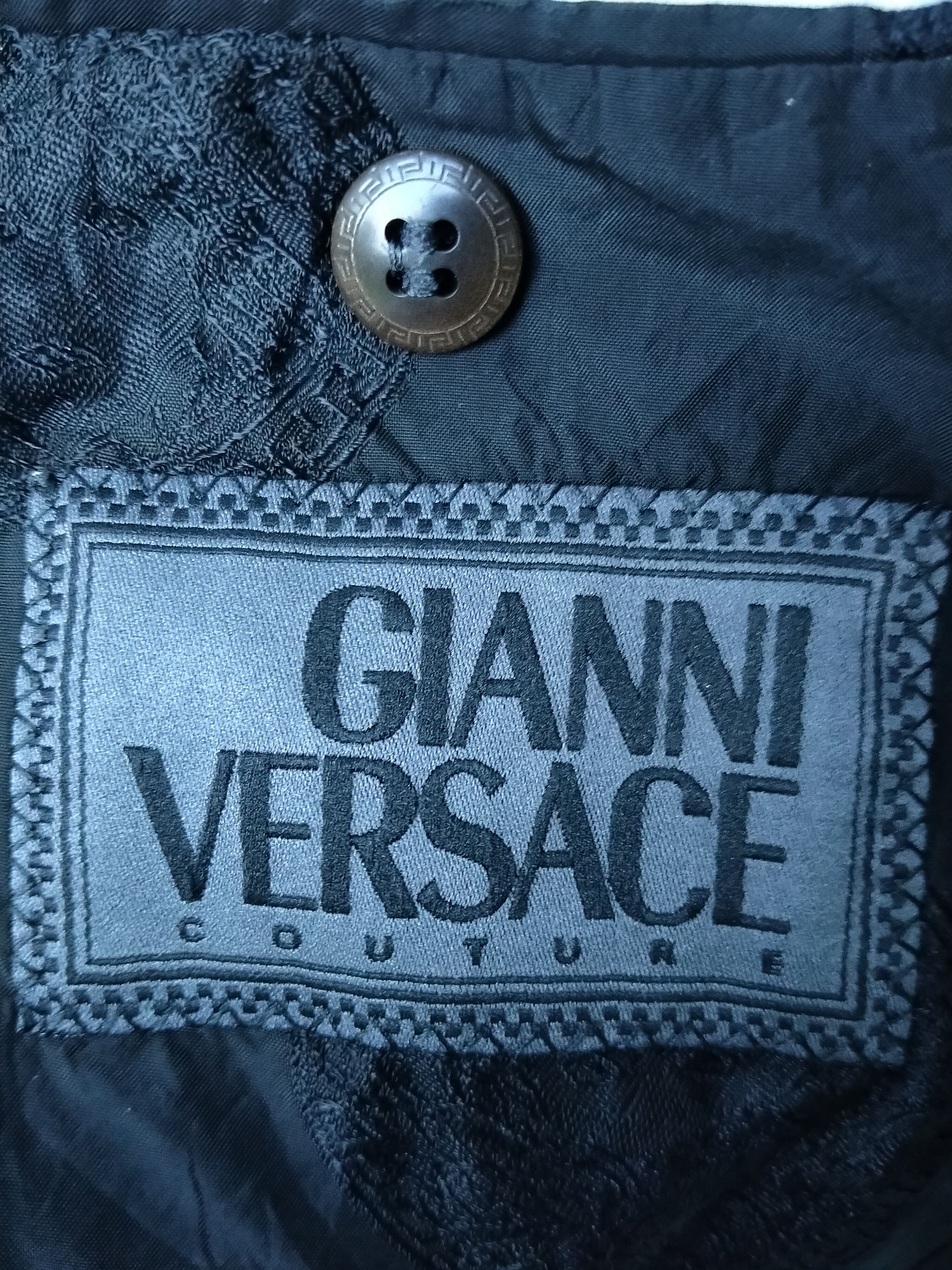 Versace Vintage 90s Monogram Gianni Versace Couture Made In Italy Size 50S - 10 Thumbnail