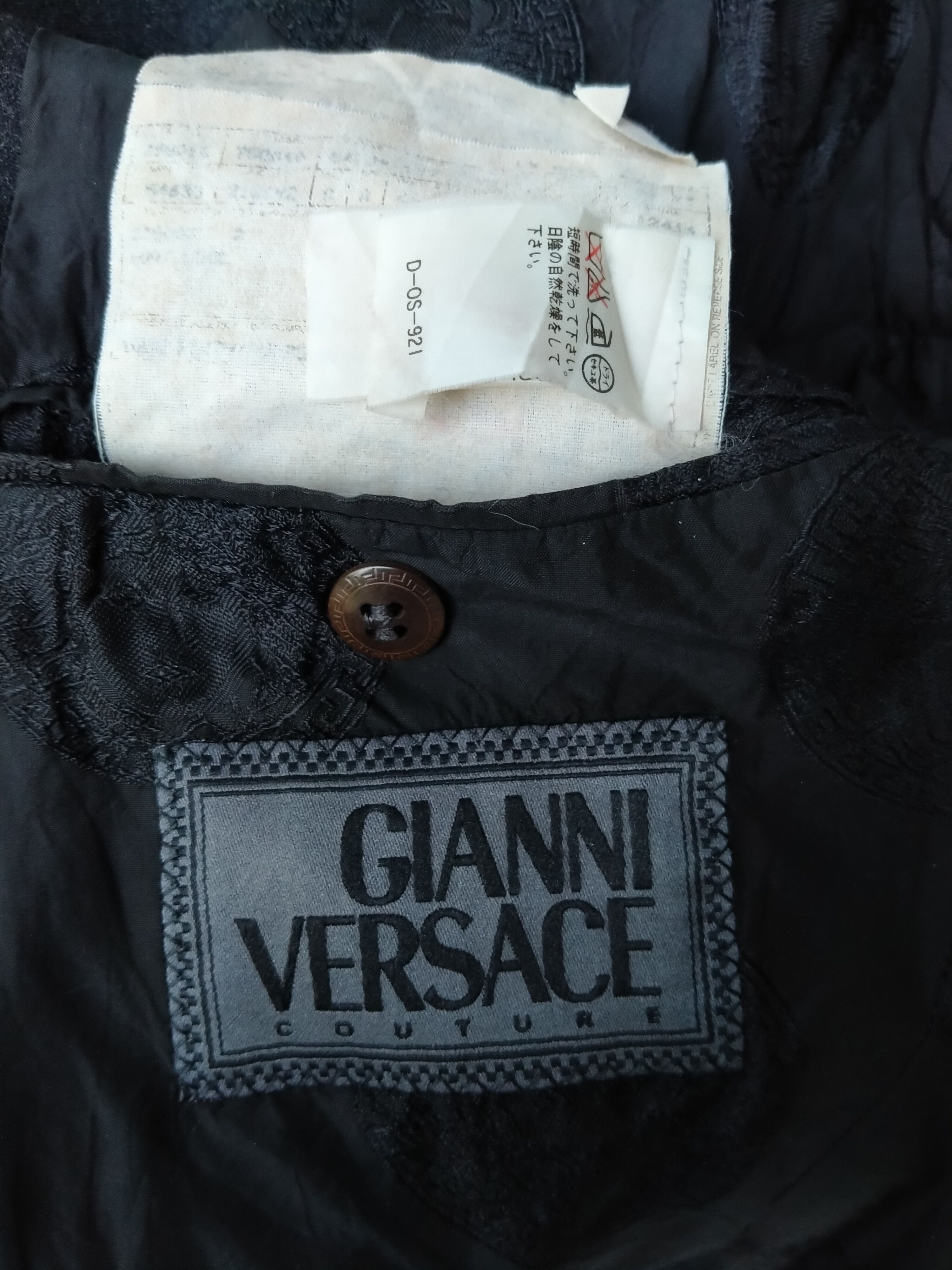 Versace Vintage 90s Monogram Gianni Versace Couture Made In Italy Size 50S - 9 Thumbnail