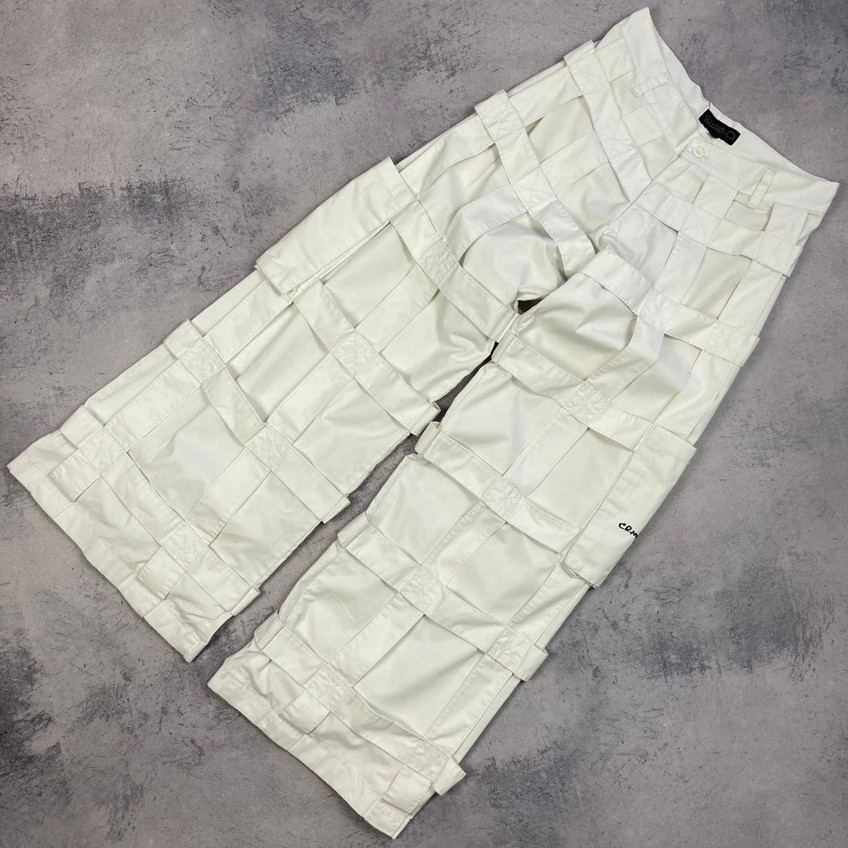 Pre-owned Criminal Damage Vintage  Bondage Y2k Cargo Pants 90's In White