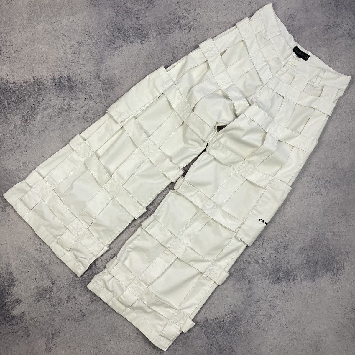 image of Vintage Criminal Damage Bondage Y2K Cargo Pants 90’S in White, Men's (Size 28)