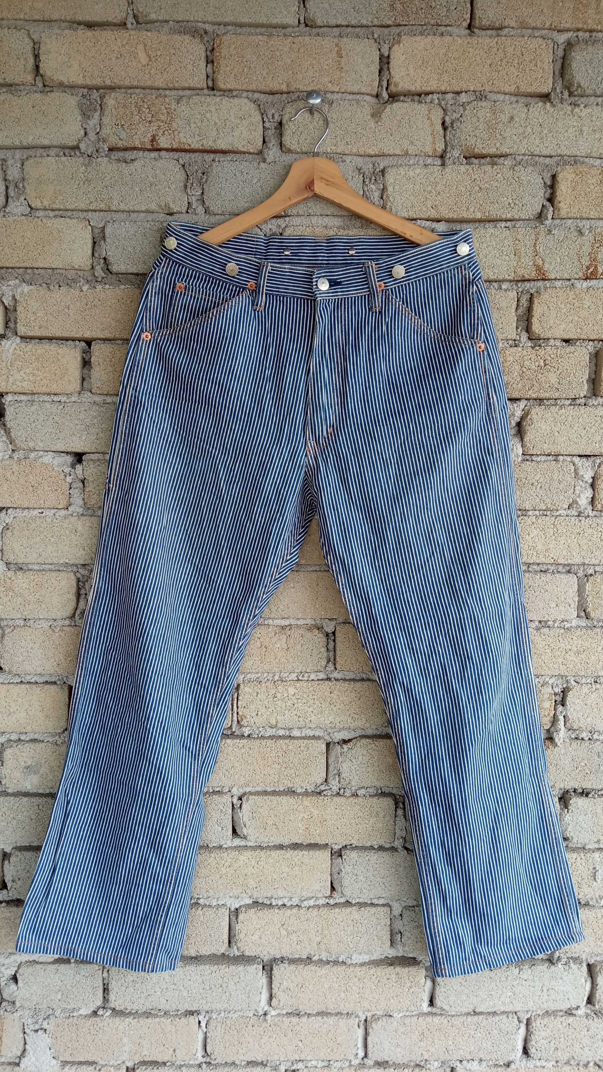 image of Hysteric Glamour Hickory Stripe Pants, Men's (Size 32)