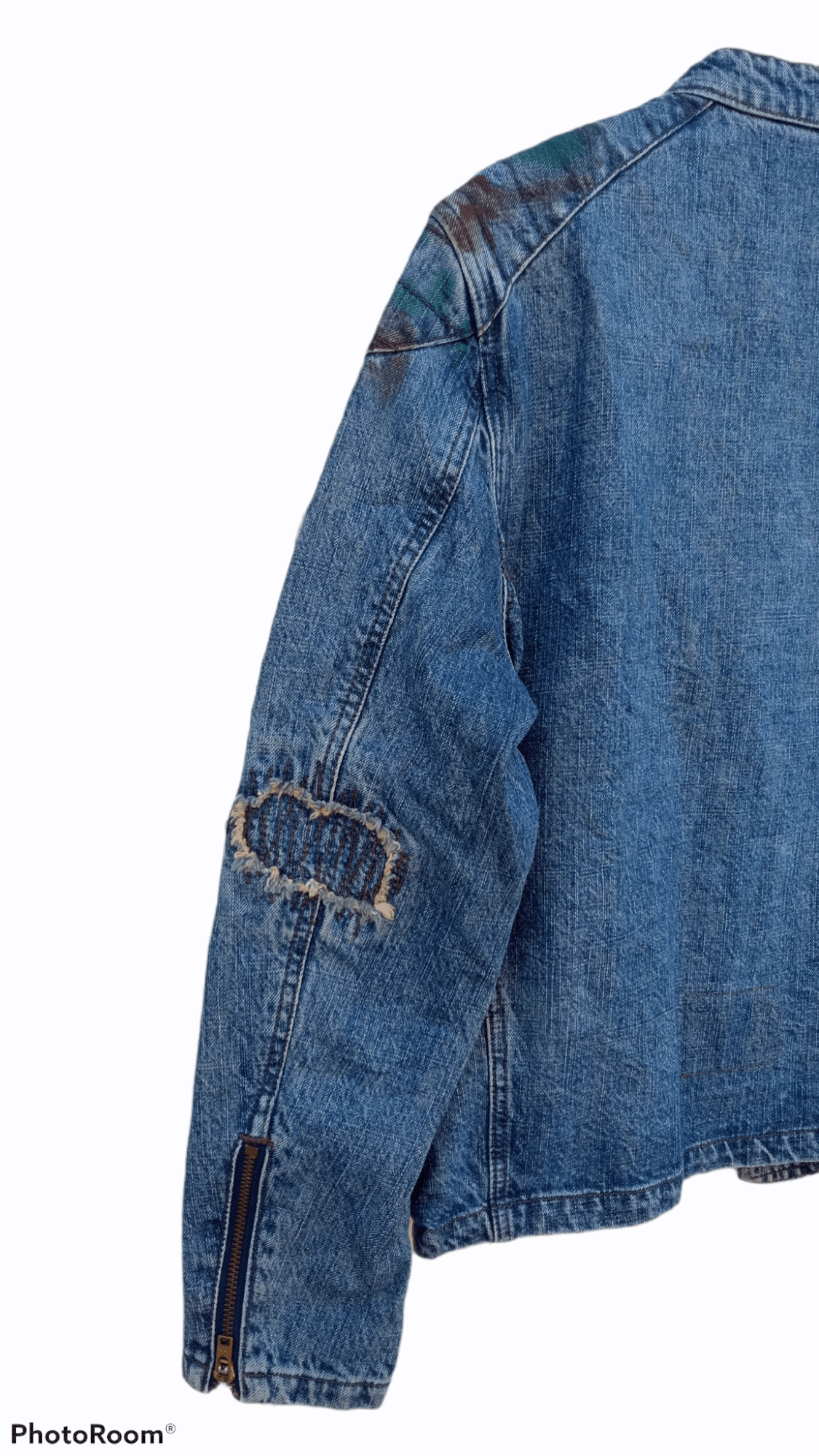 Japanese Brand × PPFM × Vintage 🔥🔥PPFM Patchwork Distressed Denim Rider Jacket Size US M / EU 48-50 / 2 - 22 Thumbnail