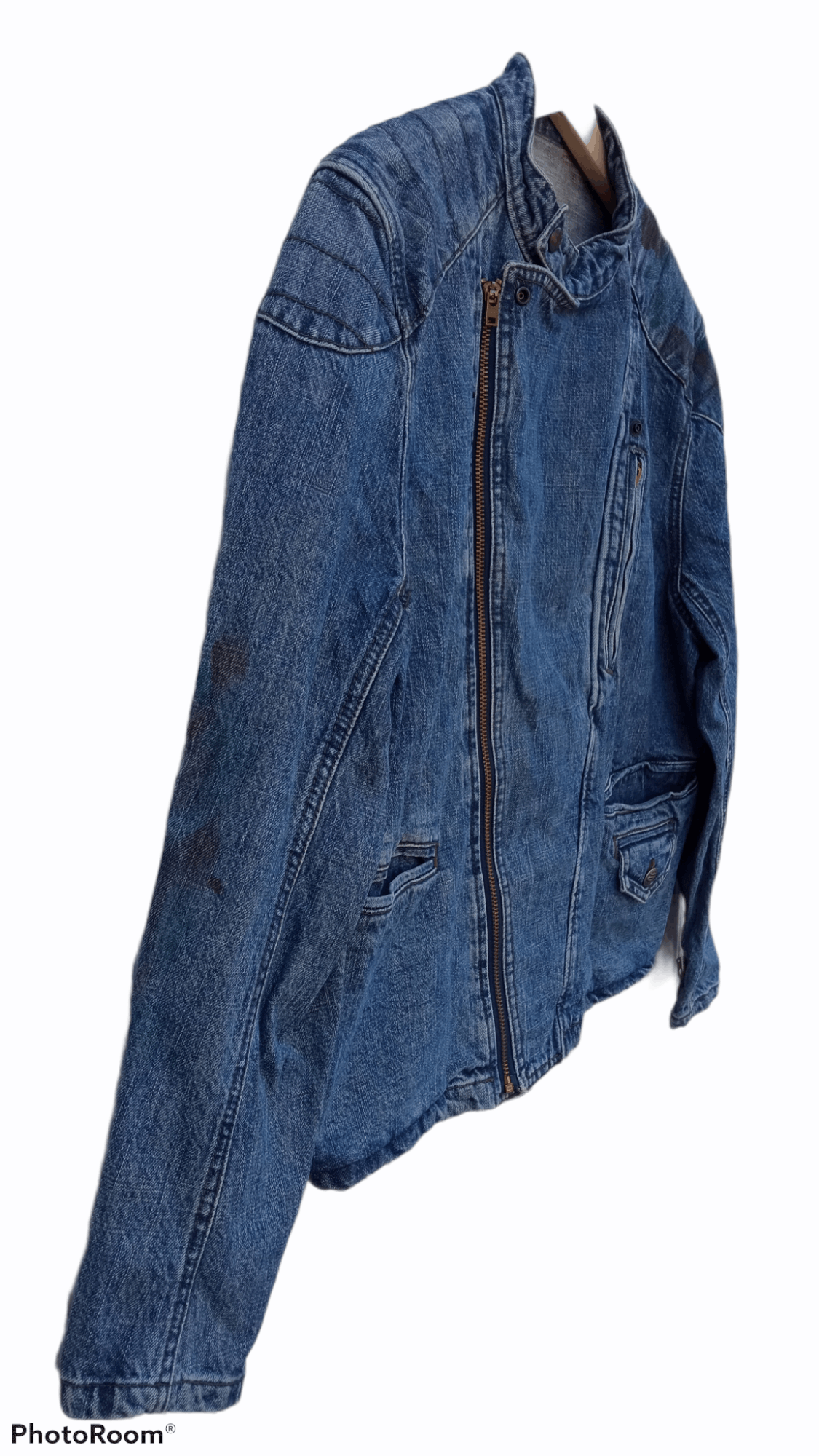 Japanese Brand × PPFM × Vintage 🔥🔥PPFM Patchwork Distressed Denim Rider Jacket Size US M / EU 48-50 / 2 - 8 Thumbnail