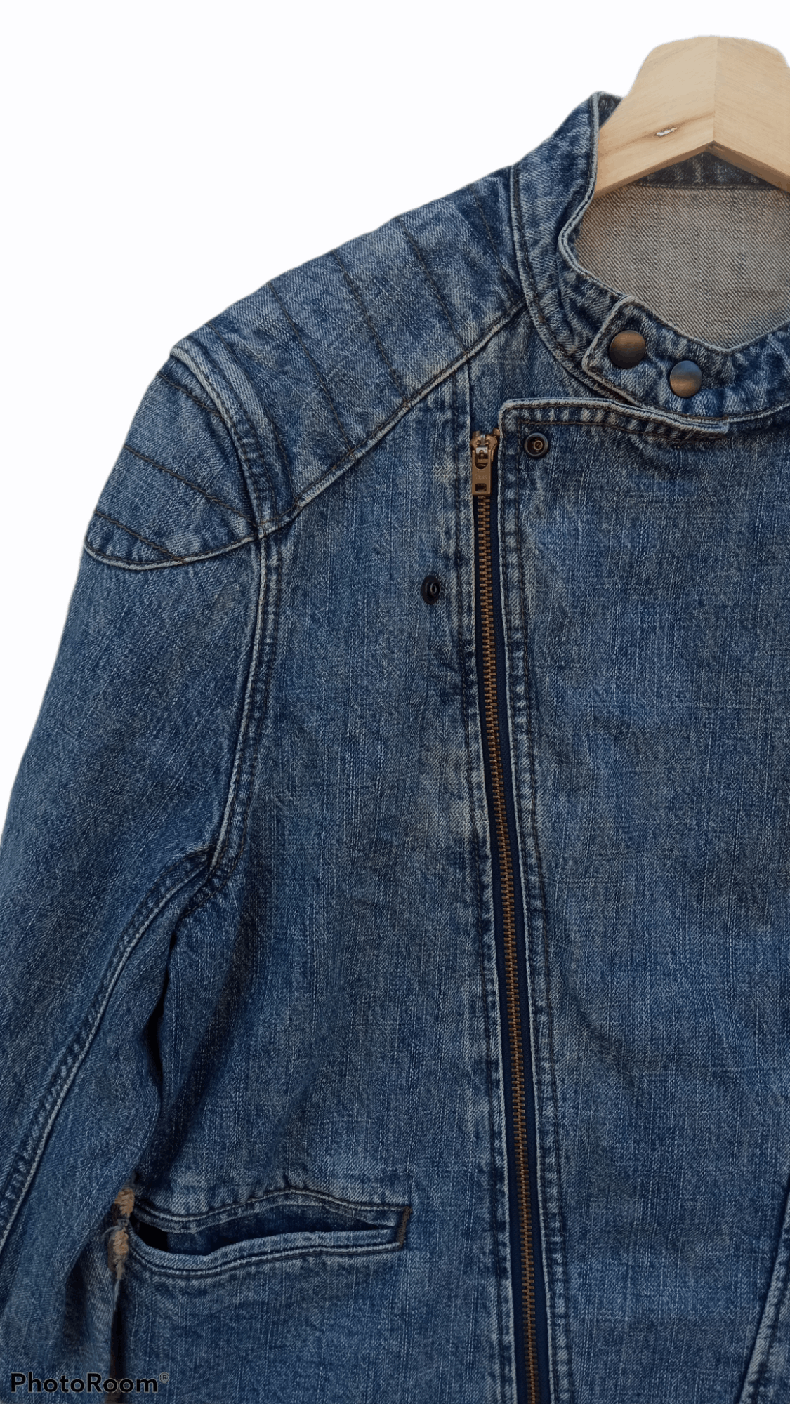 Japanese Brand × PPFM × Vintage 🔥🔥PPFM Patchwork Distressed Denim Rider Jacket Size US M / EU 48-50 / 2 - 9 Thumbnail