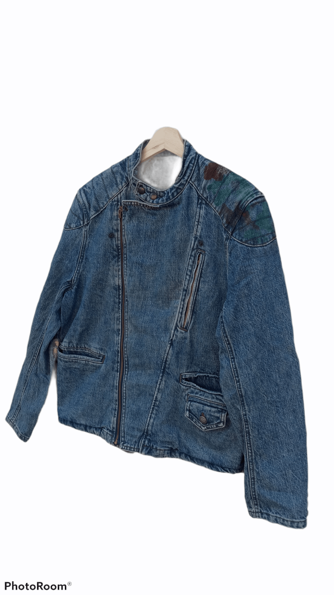 Japanese Brand × PPFM × Vintage 🔥🔥PPFM Patchwork Distressed Denim Rider Jacket Size US M / EU 48-50 / 2 - 3 Thumbnail
