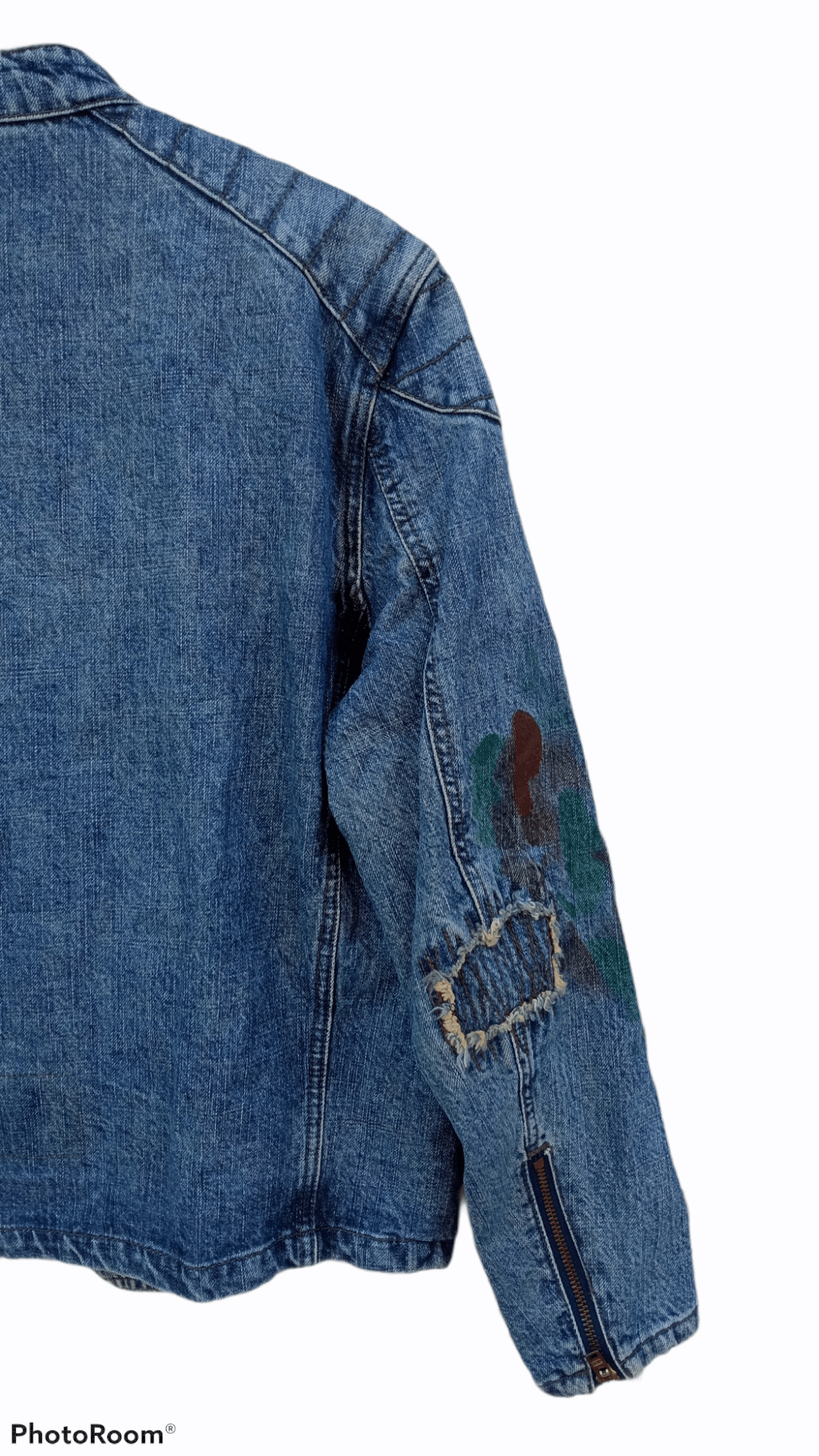 Japanese Brand × PPFM × Vintage 🔥🔥PPFM Patchwork Distressed Denim Rider Jacket Size US M / EU 48-50 / 2 - 19 Thumbnail