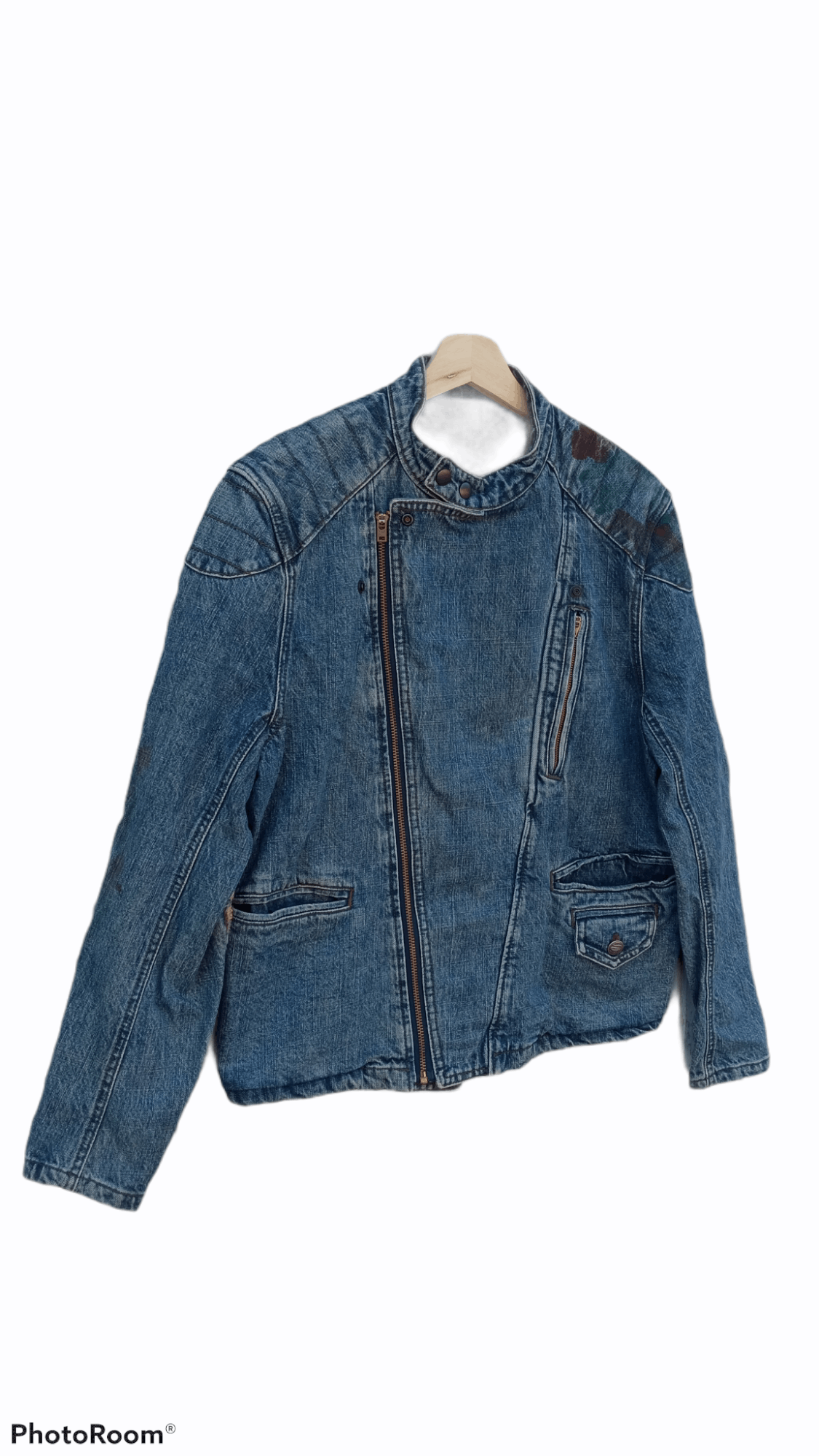 Japanese Brand × PPFM × Vintage 🔥🔥PPFM Patchwork Distressed Denim Rider Jacket Size US M / EU 48-50 / 2 - 2 Thumbnail