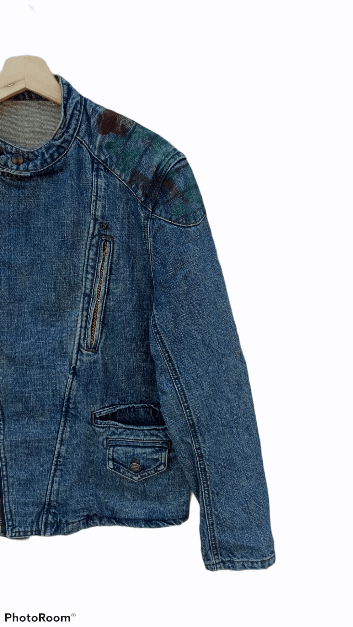 Japanese Brand × PPFM × Vintage 🔥🔥PPFM Patchwork Distressed Denim Rider Jacket Size US M / EU 48-50 / 2 - 4 Thumbnail