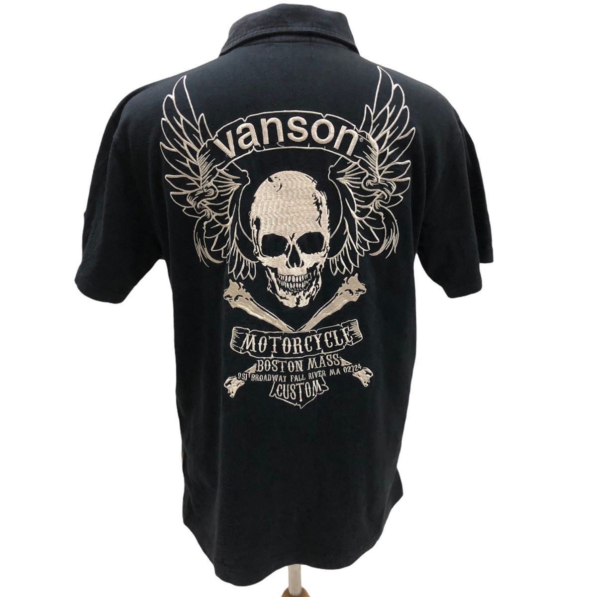 Vanson Leathers Vanson Motorcycle Polo Shirt Big Embroidered Logo Size US L / EU 52-54 / 3 - 3 Thumbnail