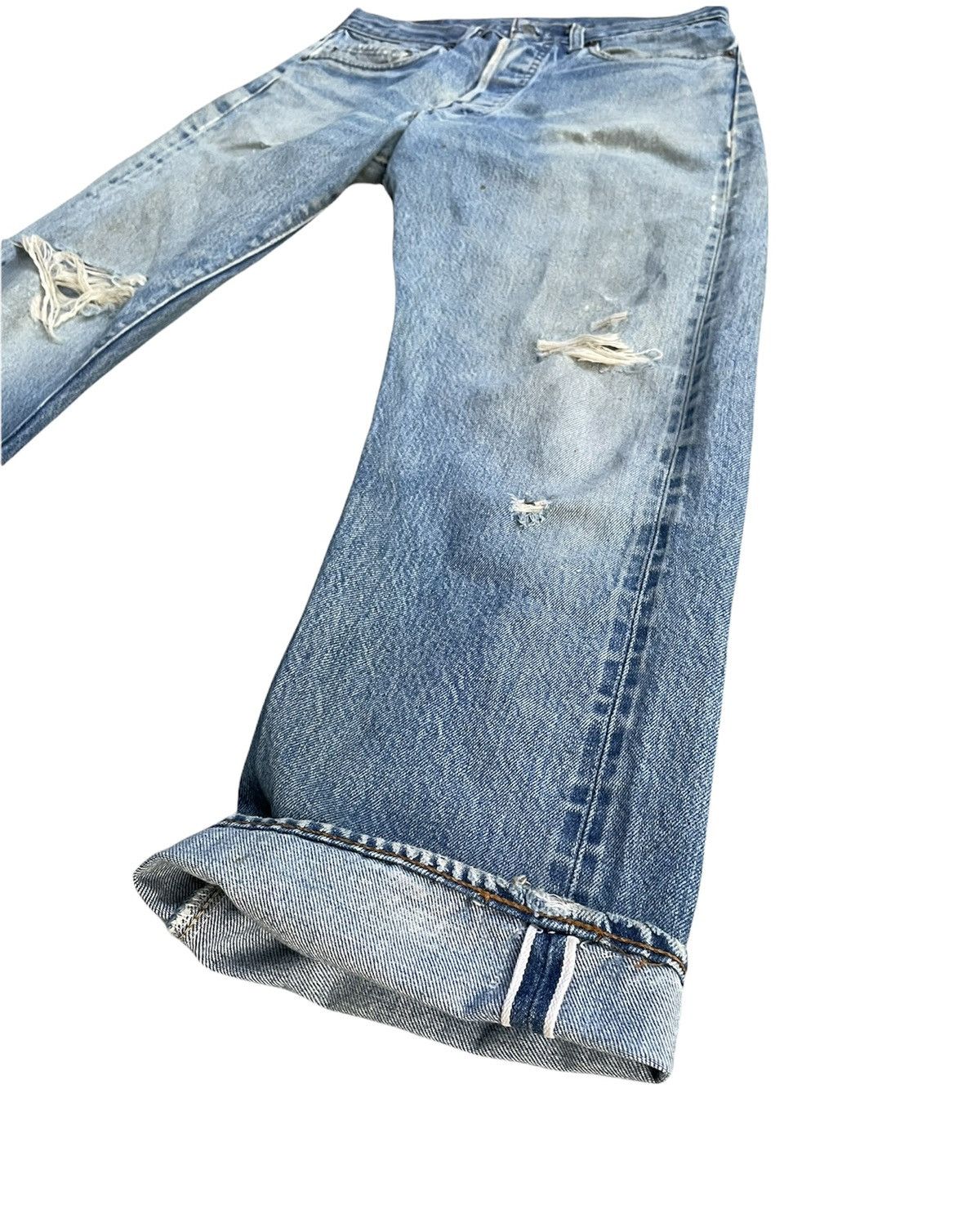 Levi's Vintage Levis 501e Redline 1983 USA Aging Distressed Size US 31 - 2 Thumbnail