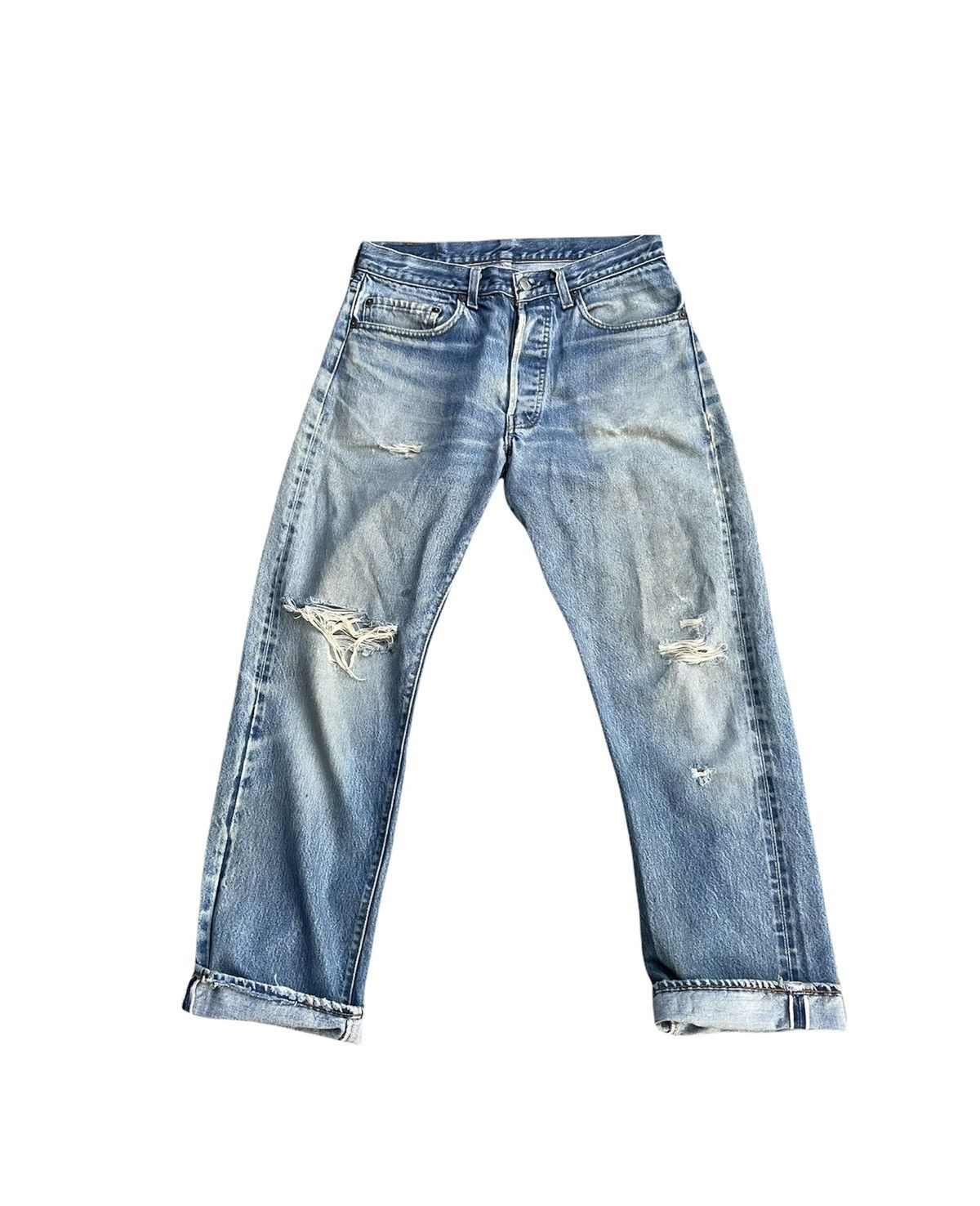 Levi's Vintage Levis 501e Redline 1983 USA Aging Distressed Size US 31 - 1 Thumbnail