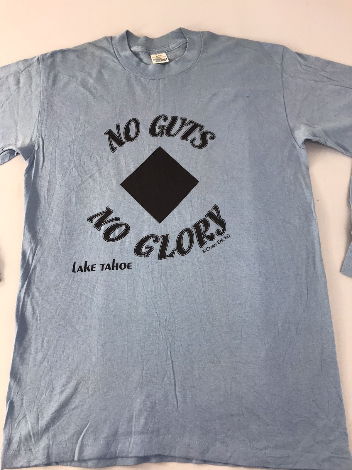 Vintage Vintage 70s 80s ©1980 Belton No Guts No Glory Lake Tahoe Tee Size US M / EU 48-50 / 2 - 2 Thumbnail