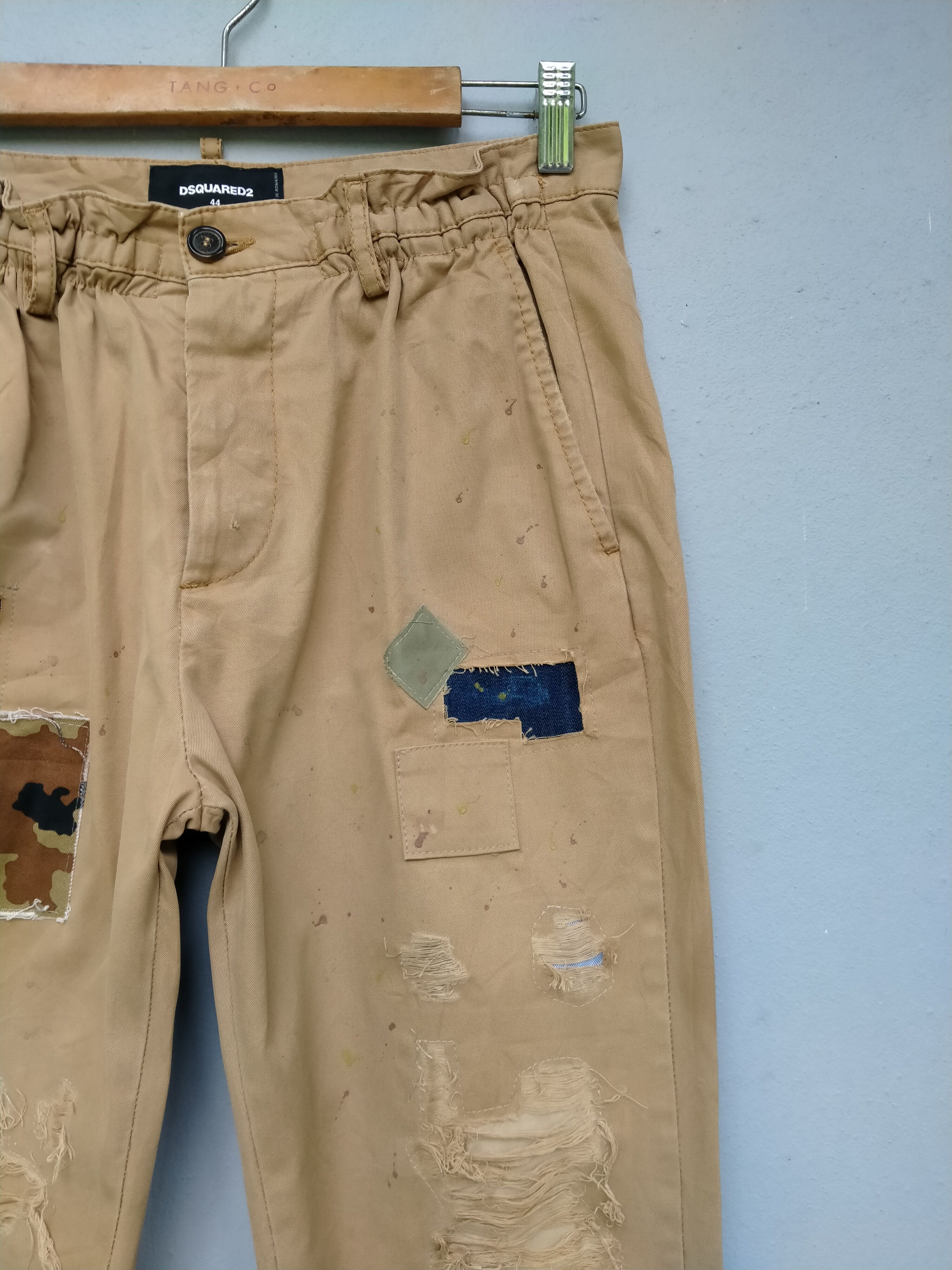 Dsquared2 RARE Distressed PatchWork DSQUARED2 Paint splatter Chinos Size US 30 / EU 46 - 8 Thumbnail