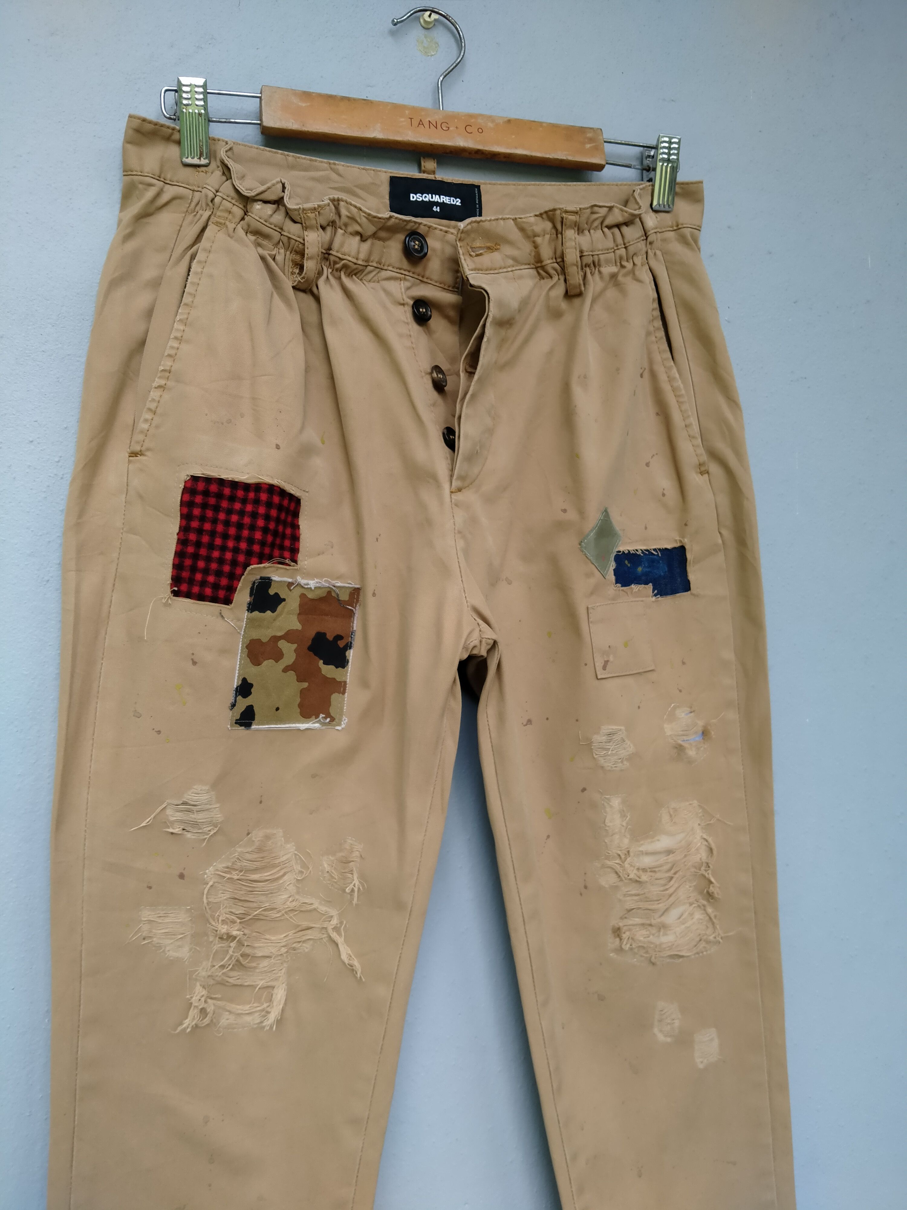 Dsquared2 RARE Distressed PatchWork DSQUARED2 Paint splatter Chinos Size US 30 / EU 46 - 4 Thumbnail