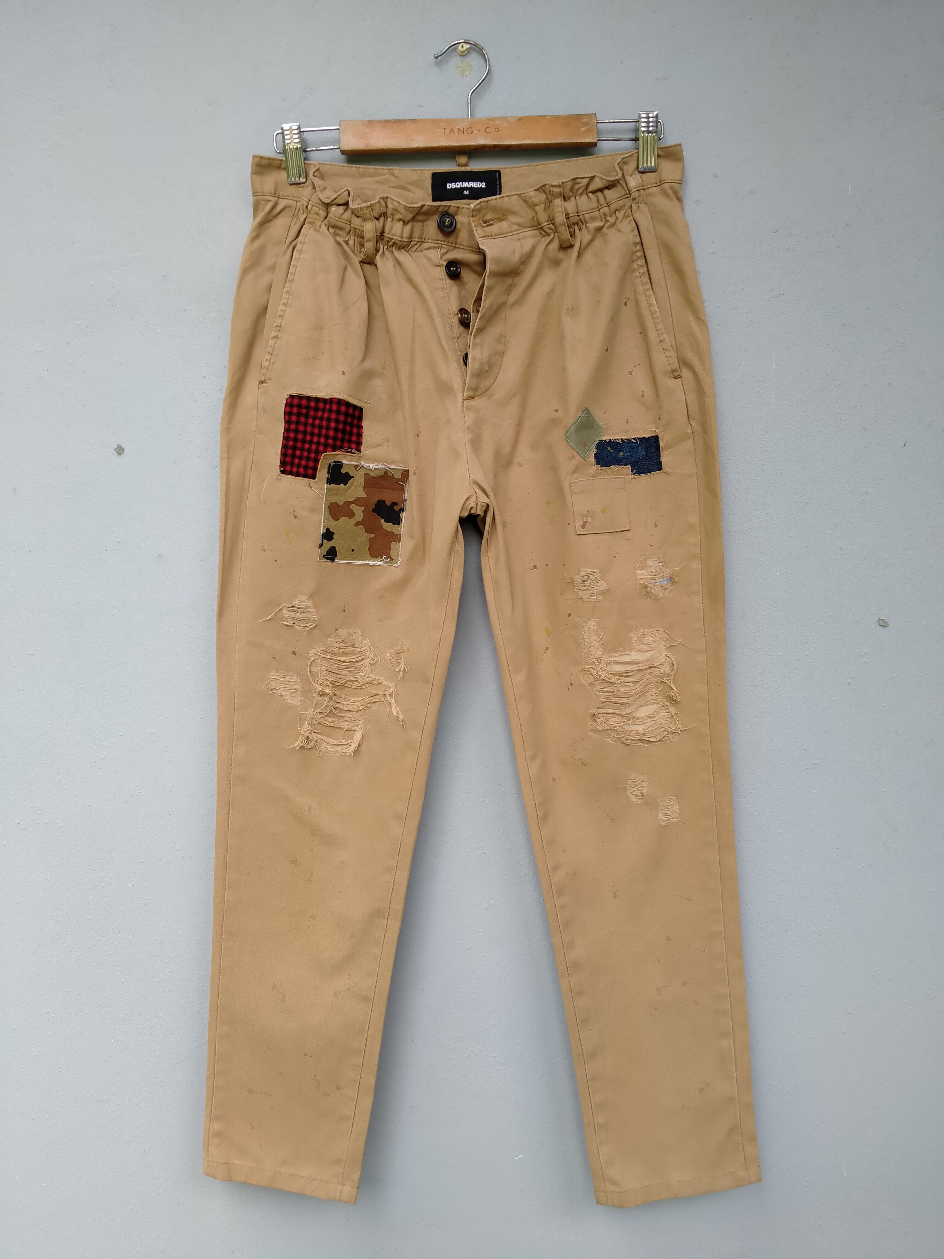 Dsquared2 RARE Distressed PatchWork DSQUARED2 Paint splatter Chinos Size US 30 / EU 46 - 3 Thumbnail