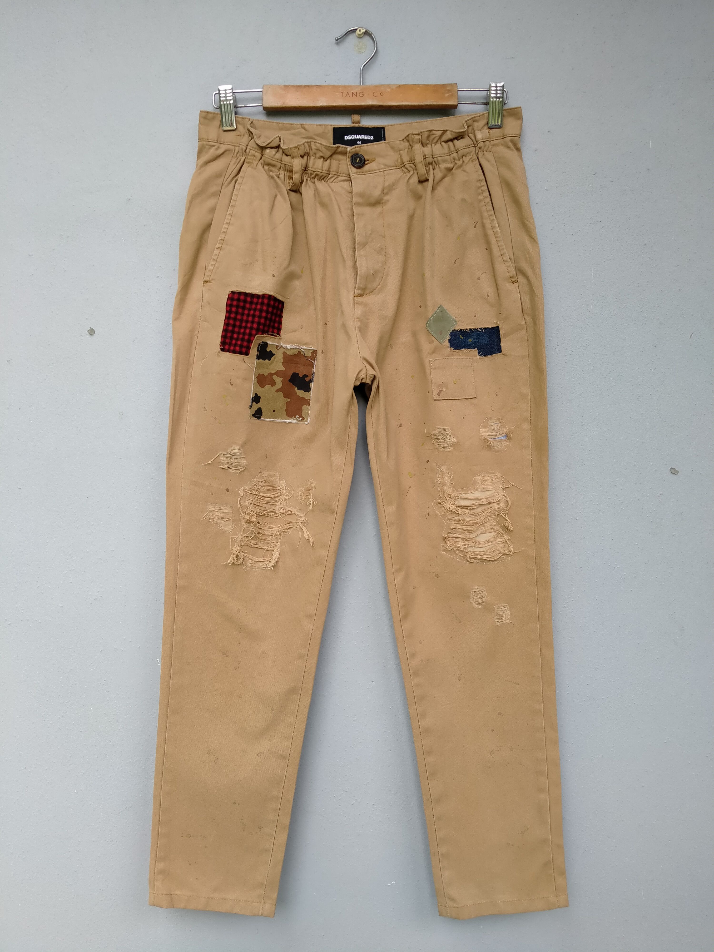 Dsquared2 RARE Distressed PatchWork DSQUARED2 Paint splatter Chinos Size US 30 / EU 46 - 2 Thumbnail