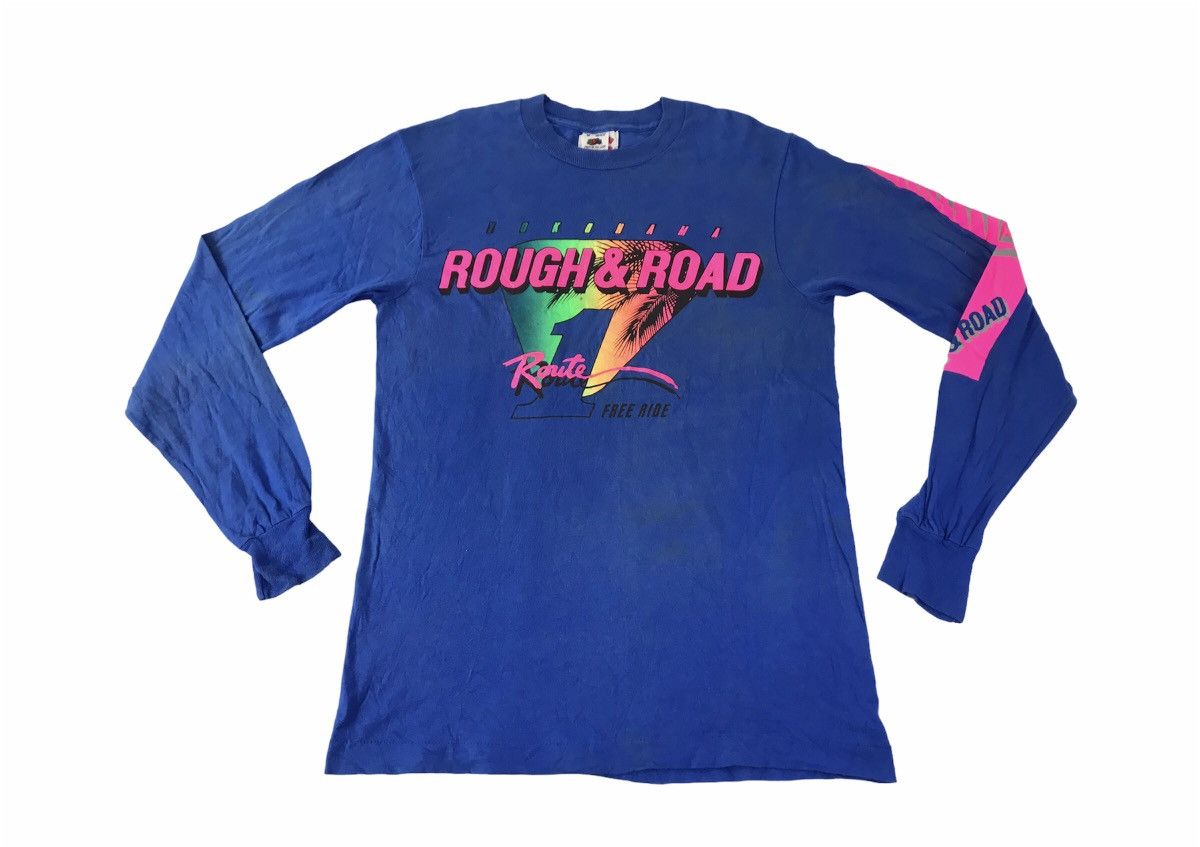 Vintage 80s 90s Yokohama Rough & Road Route 1 Free Ride Tee Size US M / EU 48-50 / 2 - 1 Thumbnail