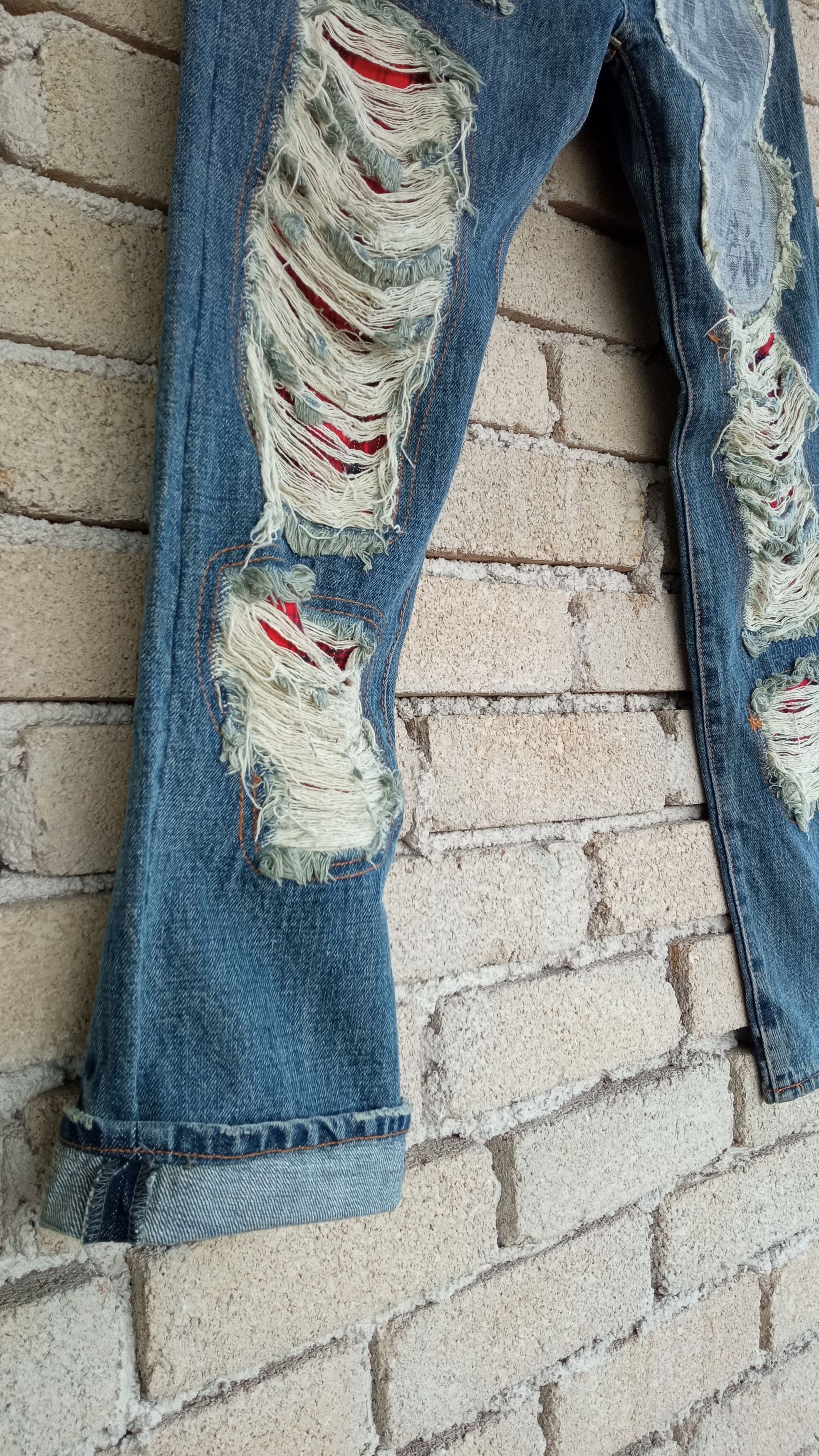 Japanese Brand 🔥🔥Superlovers Lovers Rock Punk Anarchy Distressed Jeans Size US 31 - 13 Thumbnail