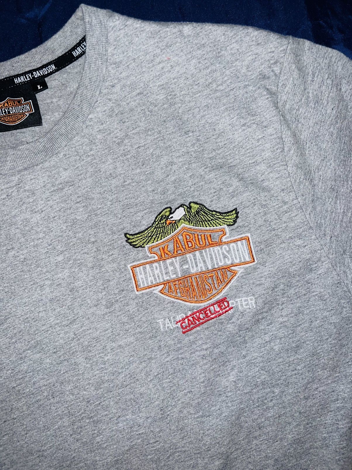 Harley Davidson Rare Vintage Harley Davidson Taliban Chapter T-shirt Size US L / EU 52-54 / 3 - 3 Thumbnail