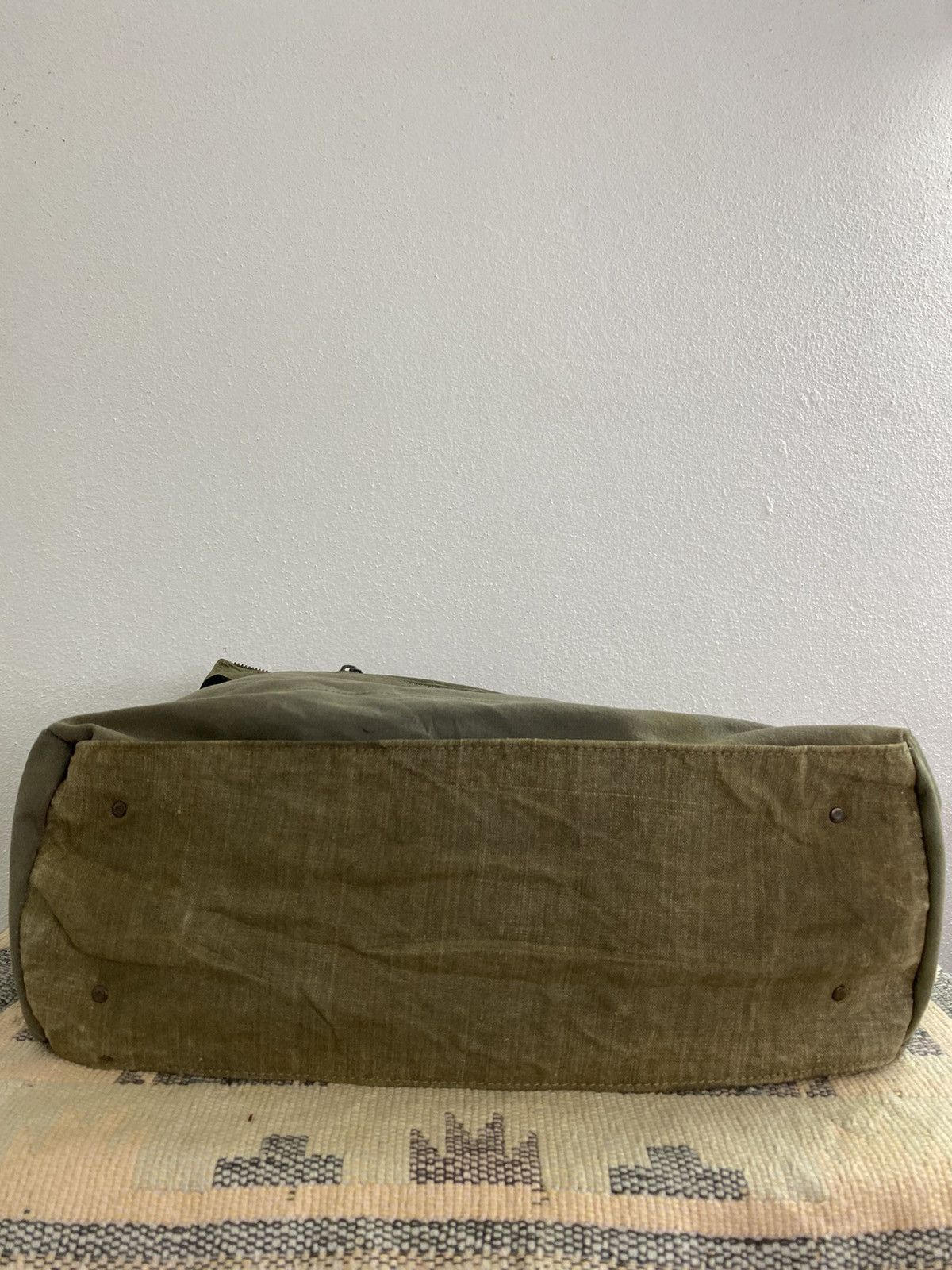 Japanese Brand Yves Andrieux Military Fabric Dirty Distressed Tote Size ONE SIZE - 12 Thumbnail