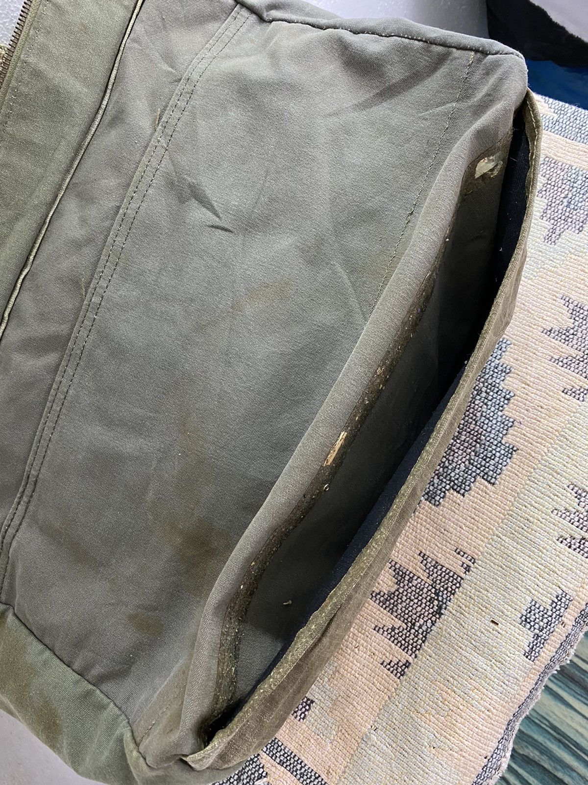 Japanese Brand Yves Andrieux Military Fabric Dirty Distressed Tote Size ONE SIZE - 24 Thumbnail